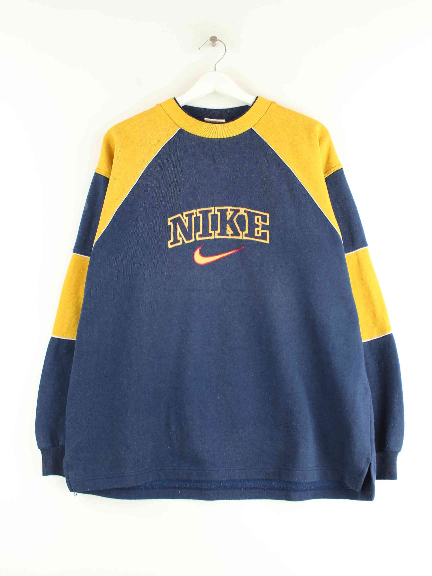 Nike 90s Vintage Logo Embroidered Sweater Blau XXL (detail image 2)