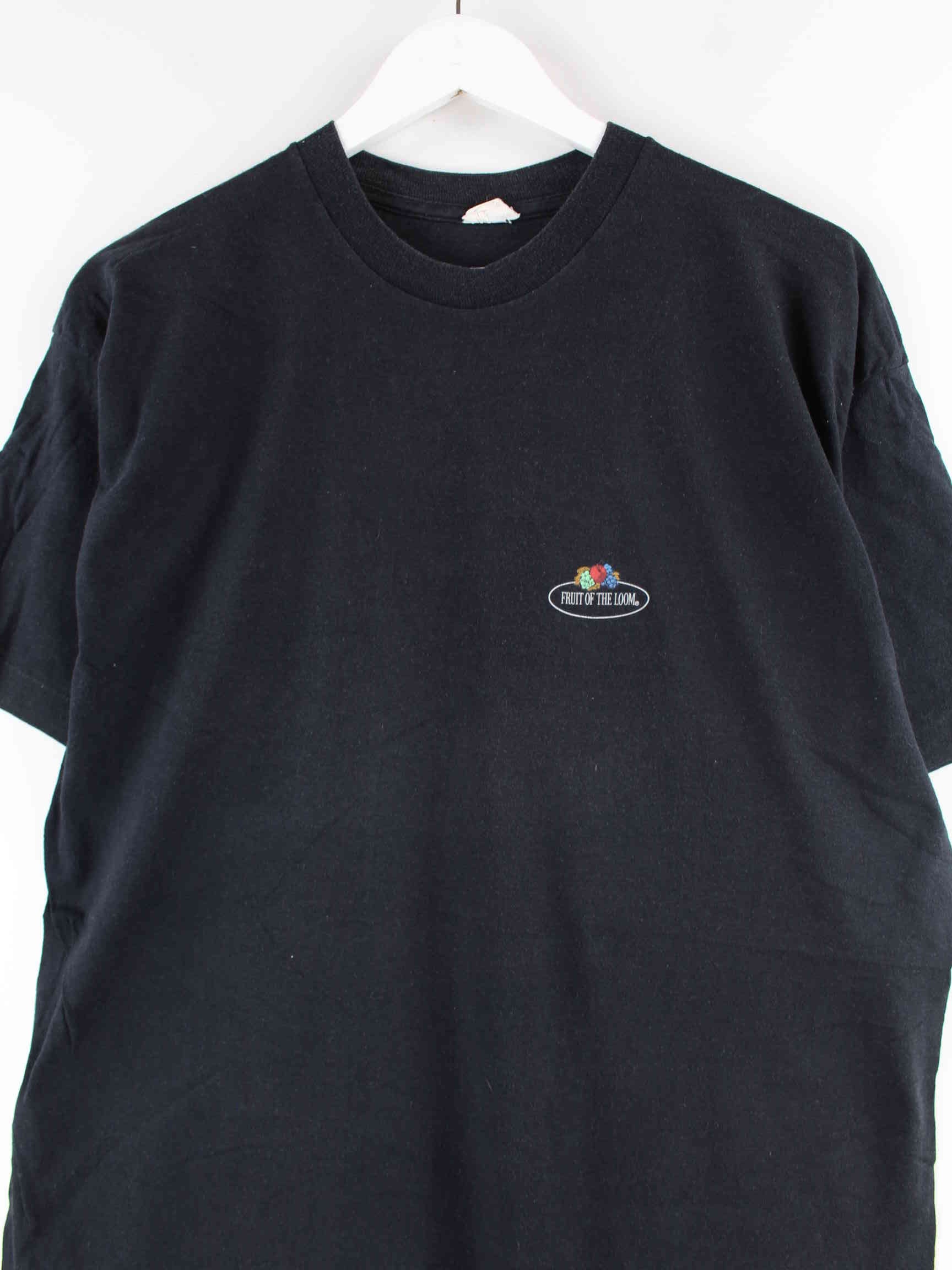 Fruit of the Loom 90s Vintage Print Single Stitched T-Shirt Schwarz L (detail image 1)