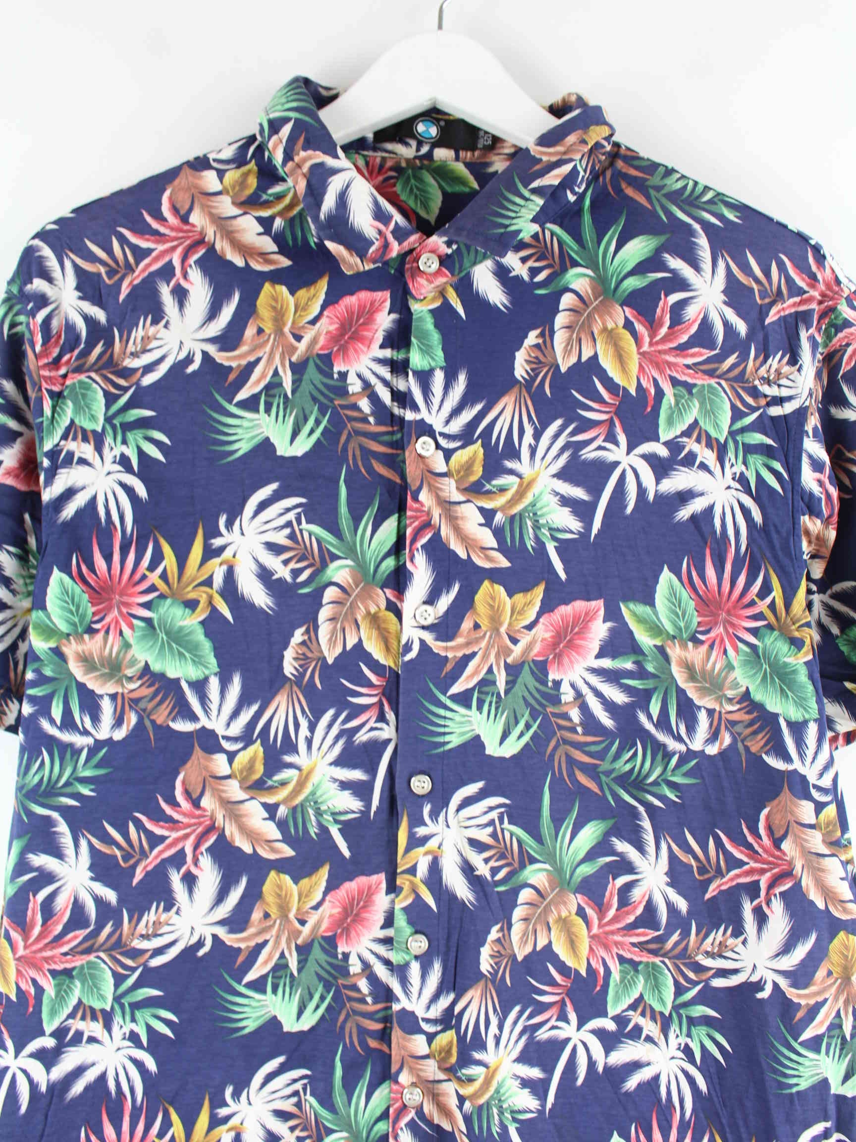 Vintage Hawaii Kurzarm Hemd Blau L (detail image 1)