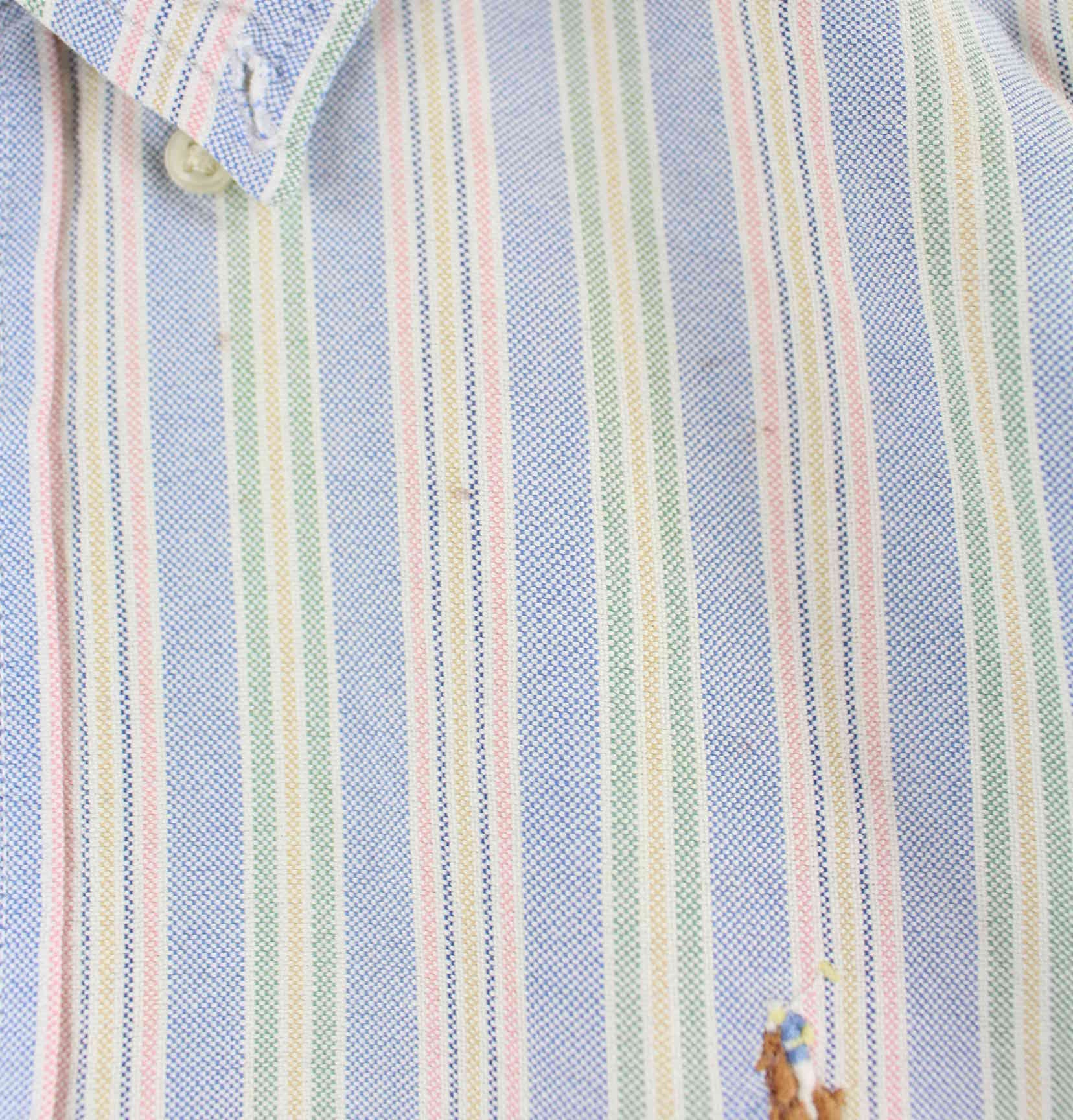 Ralph Lauren 90s Vintage Gestreiftes Hemd Blau XL (detail image 2)
