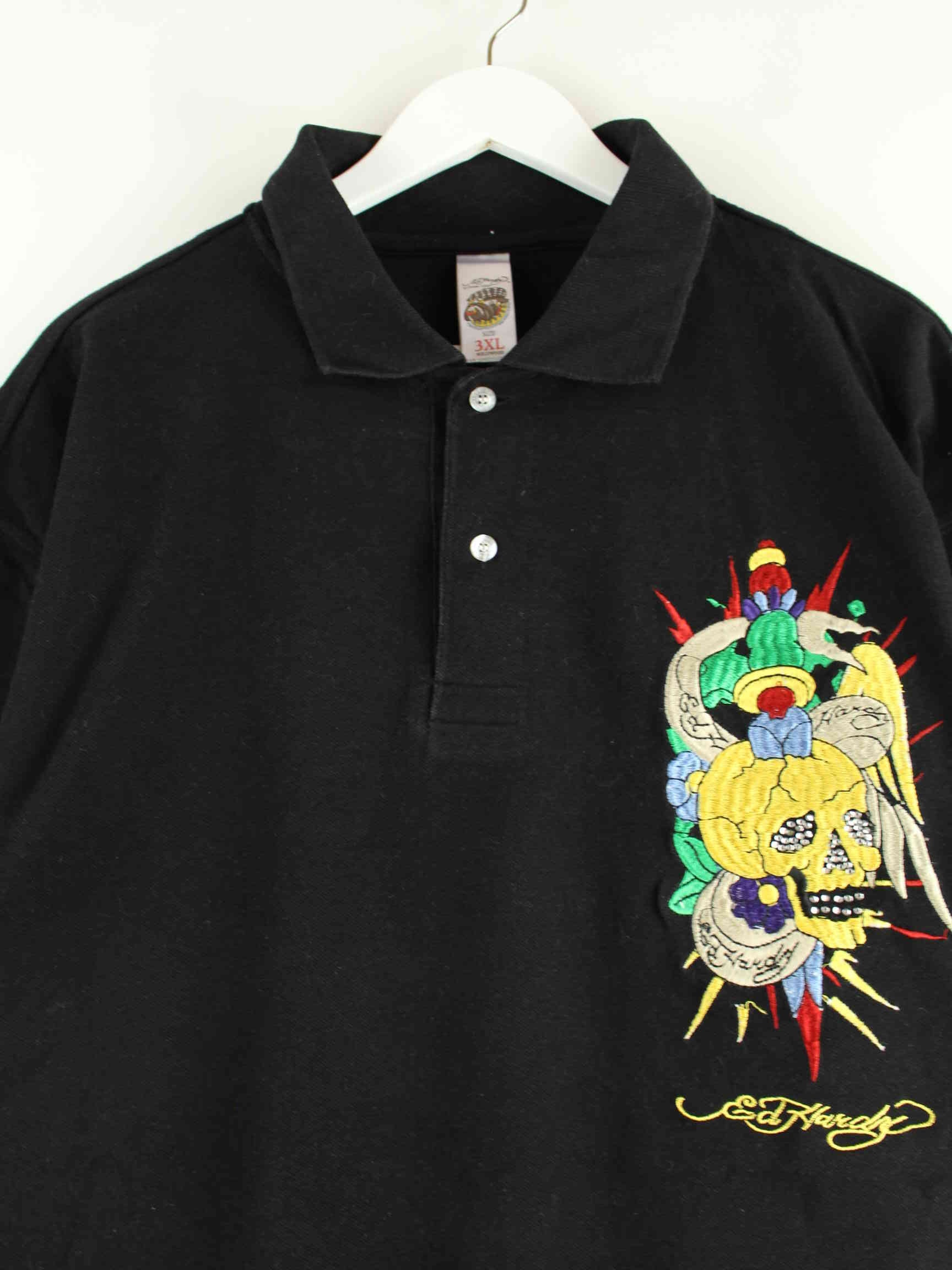 Ed Hardy y2k Embroidered Polo Schwarz 3XL (detail image 1)