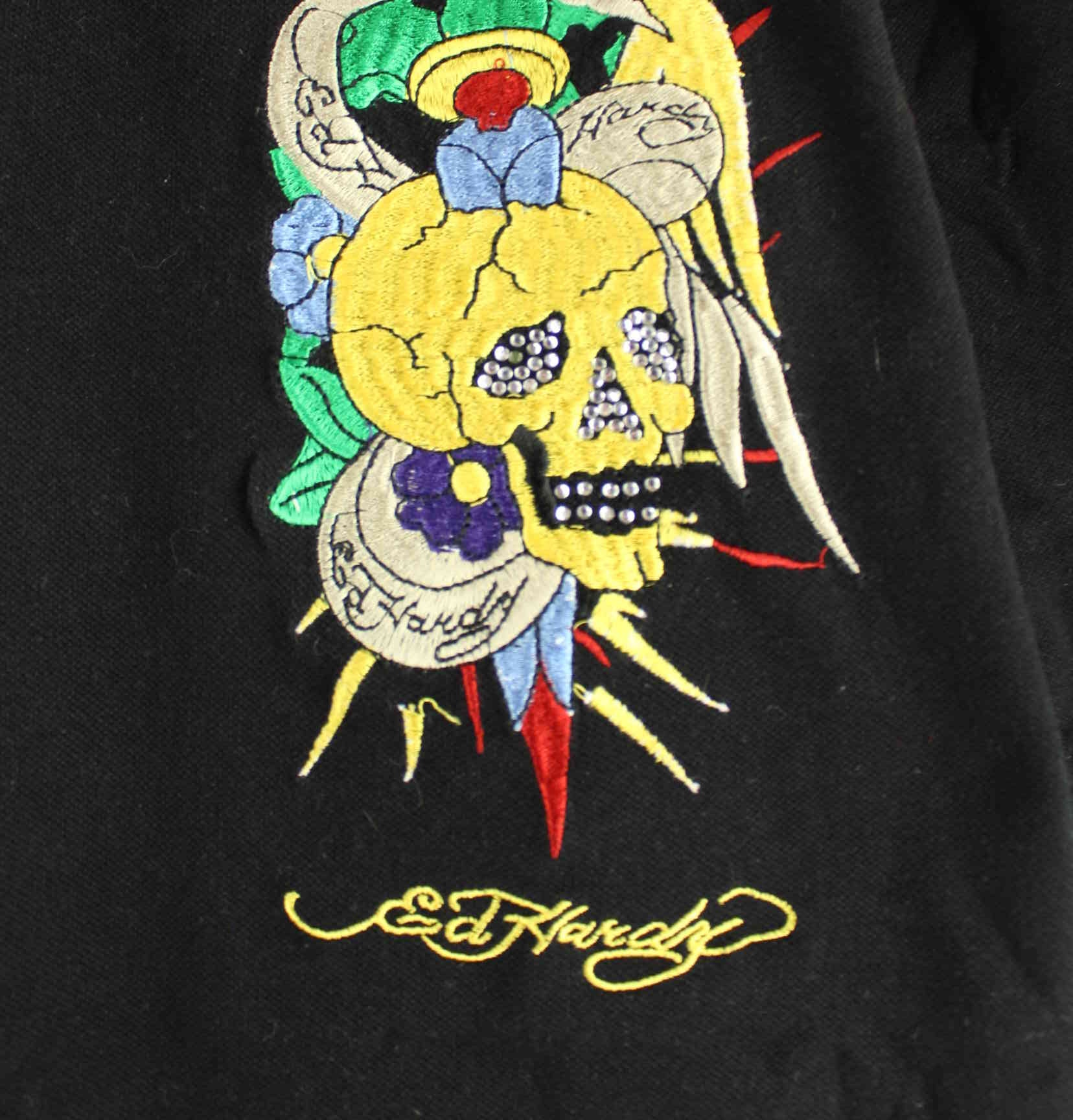 Ed Hardy y2k Embroidered Polo Schwarz 3XL (detail image 2)
