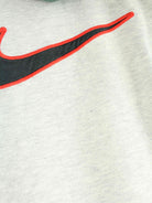 Nike 90s Vintage Big Swoosh Embroidered Half Zip Hoodie Grau XS (detail image 6)