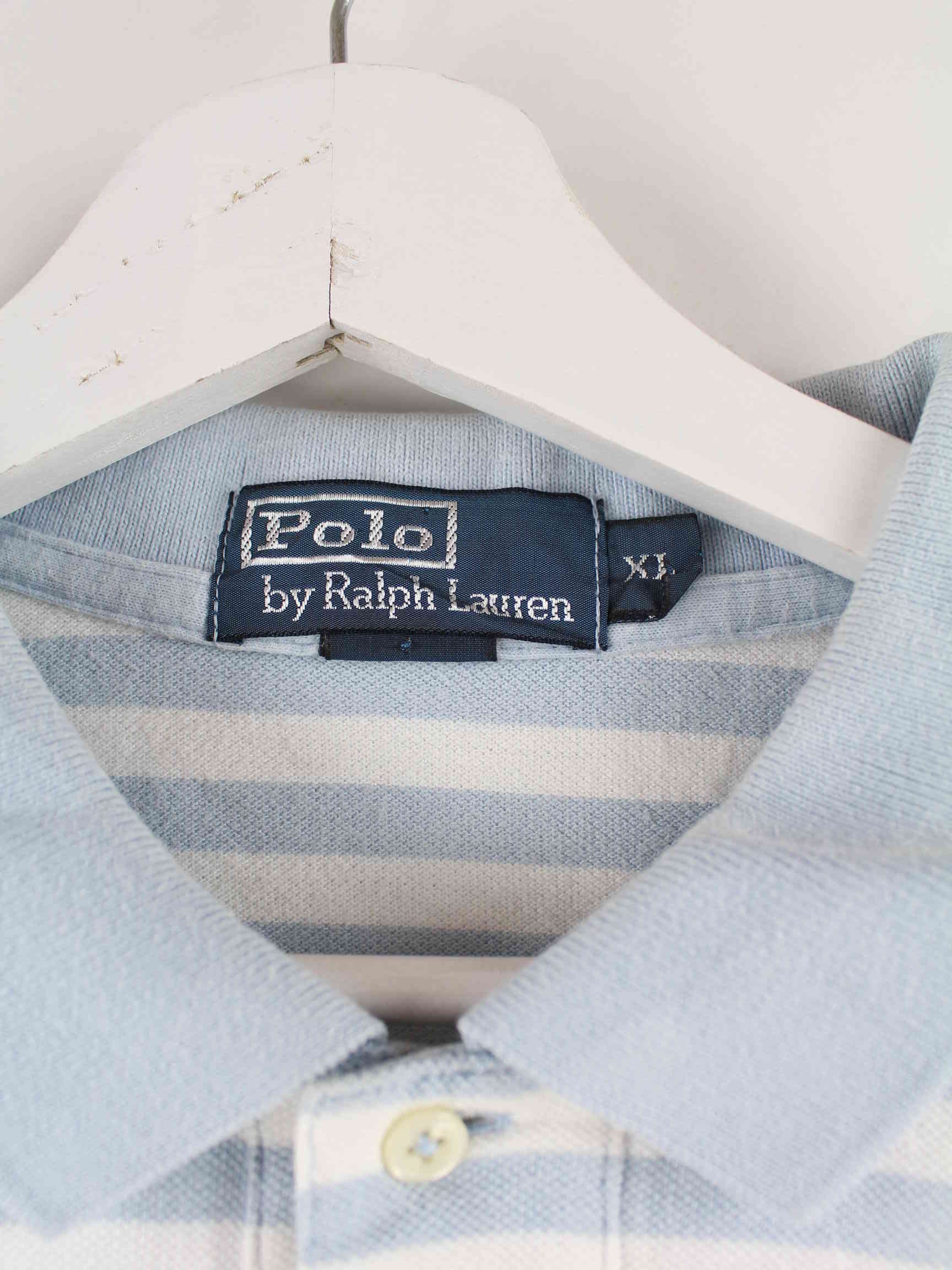 Ralph Lauren y2k Gestreiftes Polo Blau XL (detail image 2)