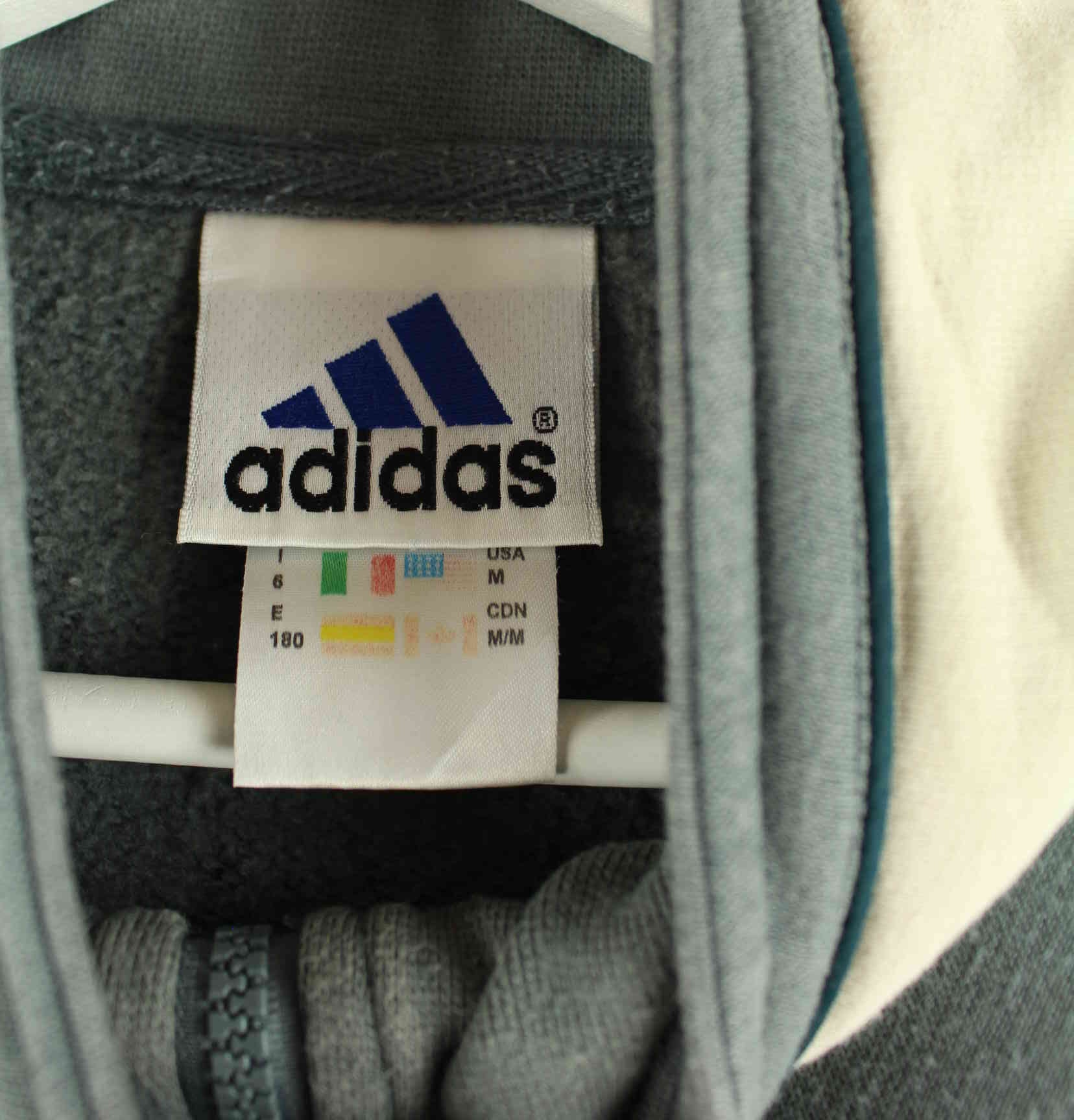 Adidas 90s Vintage Logo Embroidered Half Zip Sweater Beige L (detail image 3)