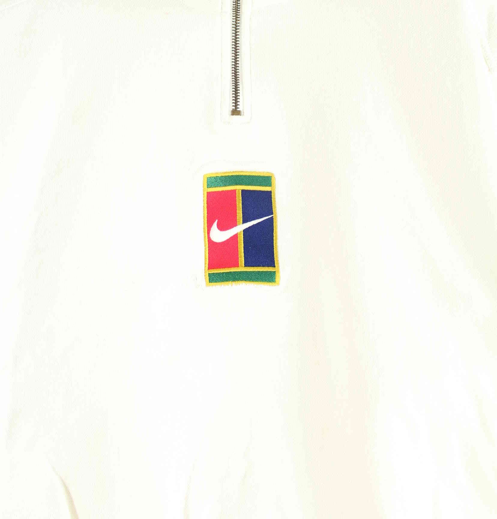 Nike 90s Vintage Court Embroidered Sweater Weiß S (detail image 1)