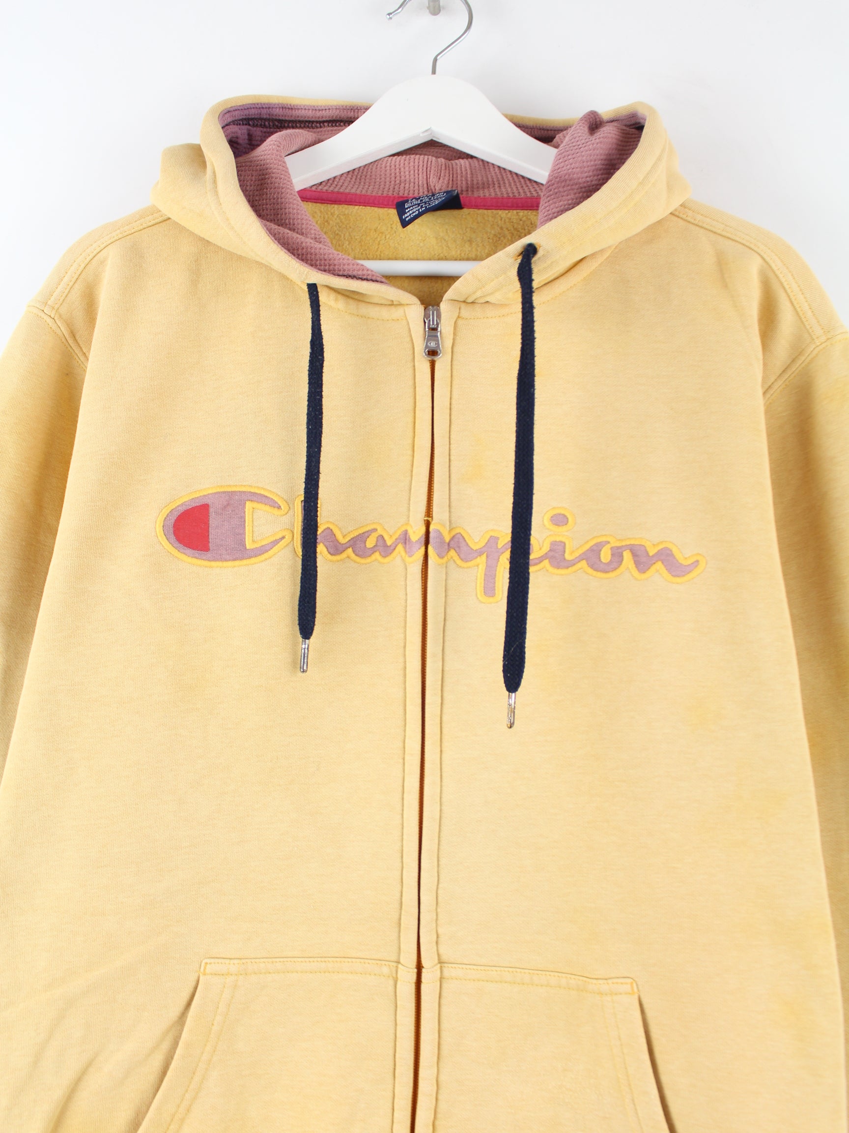 Champion Embroidered Faded Zip Hoodie Brown XL Peeces