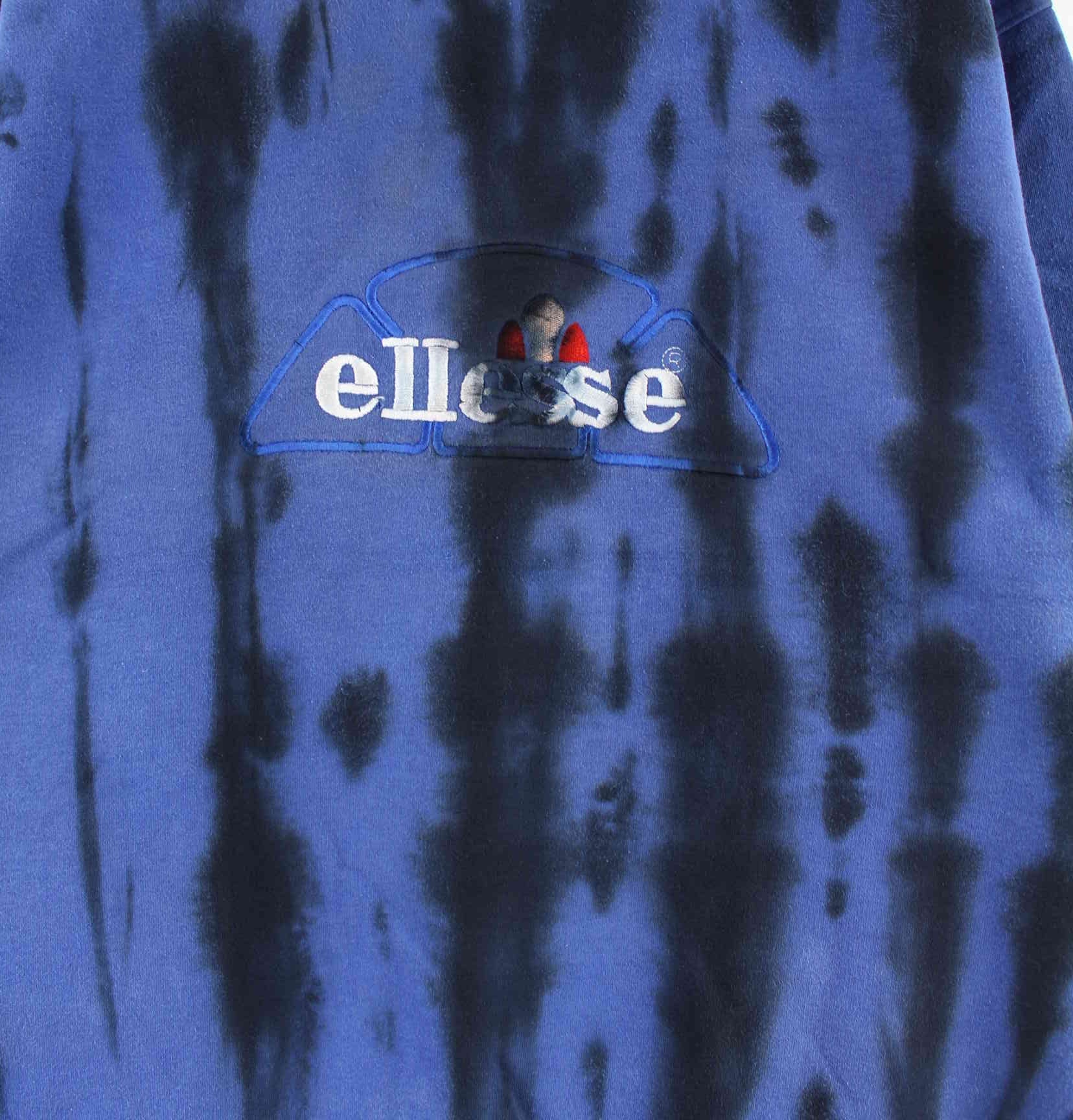 Ellesse 90s Vintage Embroidered Tie Dye Sweater Blau M (detail image 1)