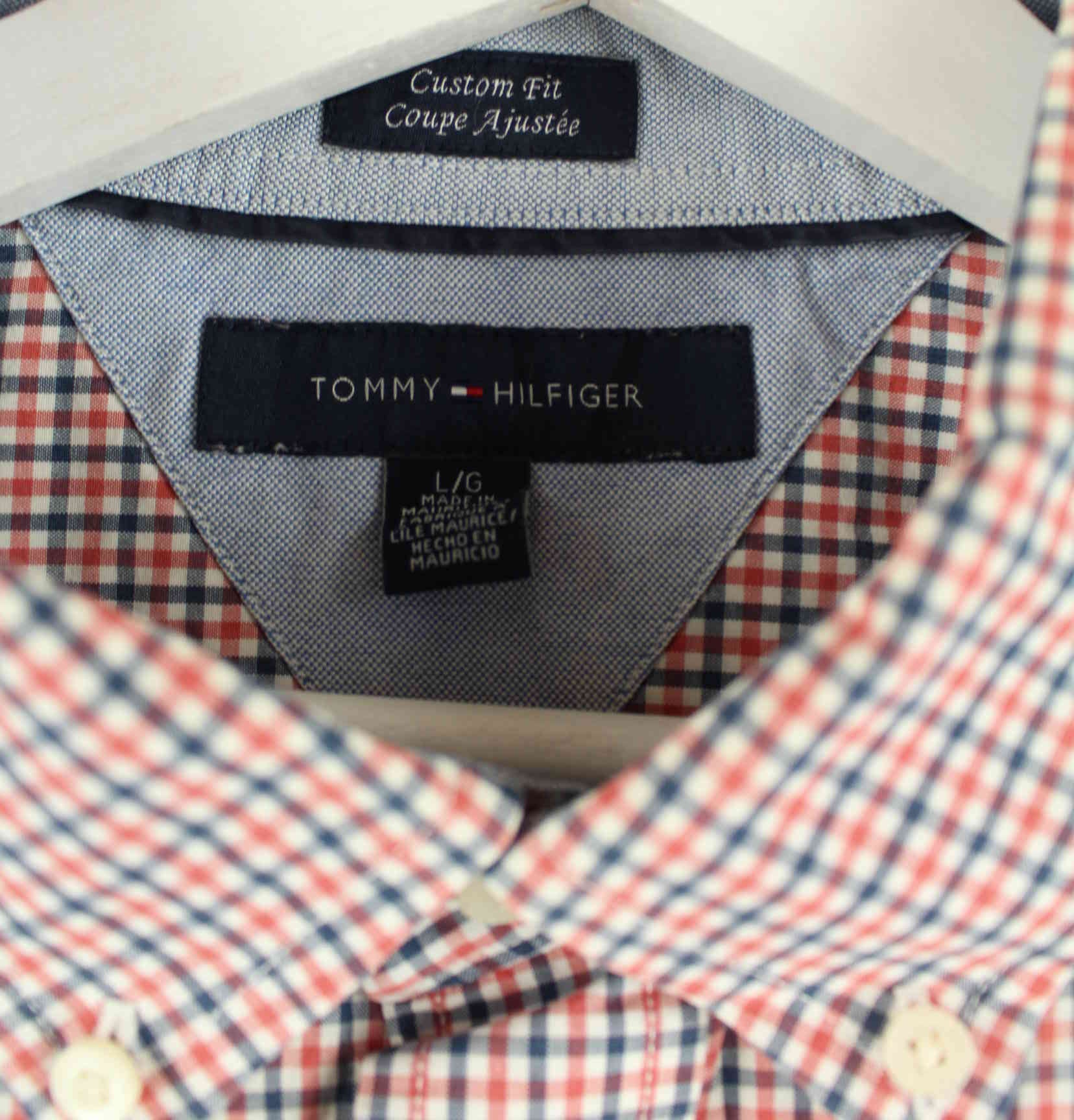 Tommy Hilfiger Custom Fit Checked Kurzarm Hemd Rot L (detail image 2)