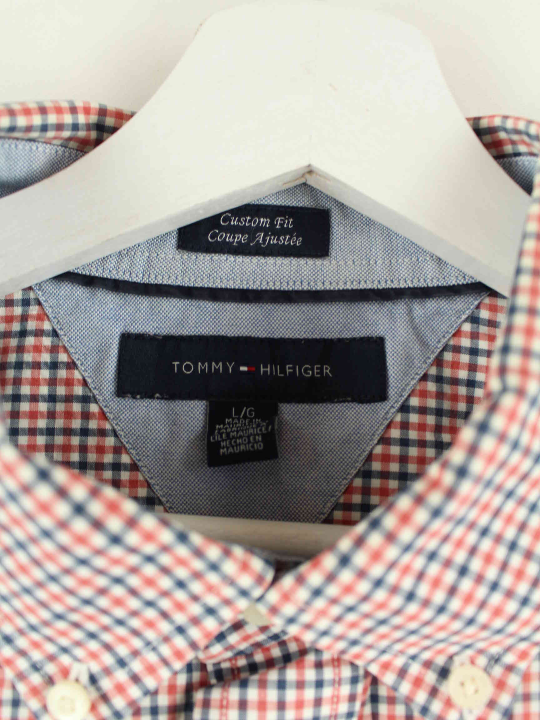 Tommy Hilfiger Custom Fit Checked Kurzarm Hemd Rot L (detail image 2)