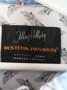 Johnny Hallyday 90s Vintage Embroidered Denim Weste Blau S (detail image 2)