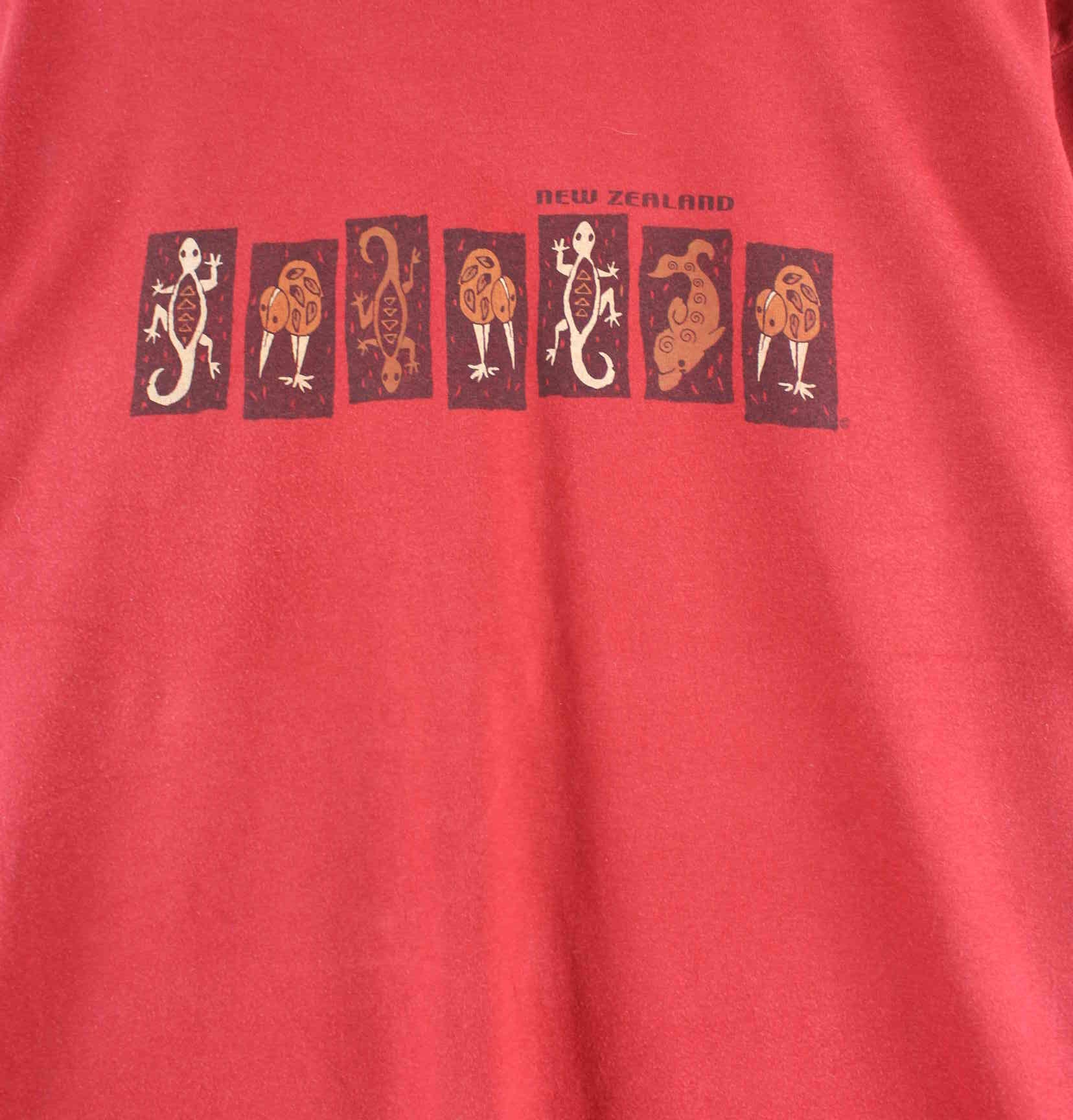 Vintage 90s New Zealand Print Single Stitched T-Shirt Rot L (detail image 1)