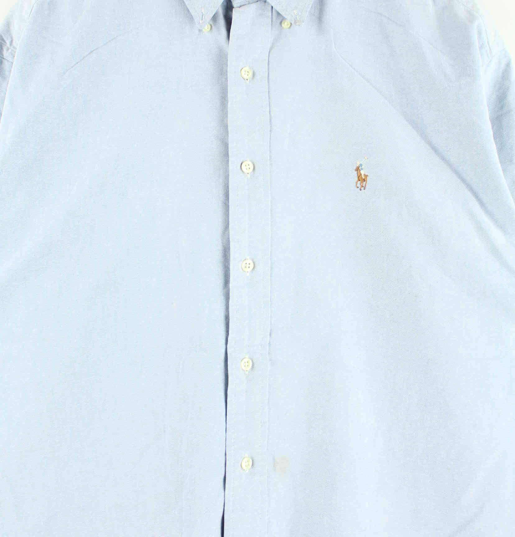 Ralph Lauren 90s Vintage Blake Kurzarm Hemd Blau XL (detail image 1)