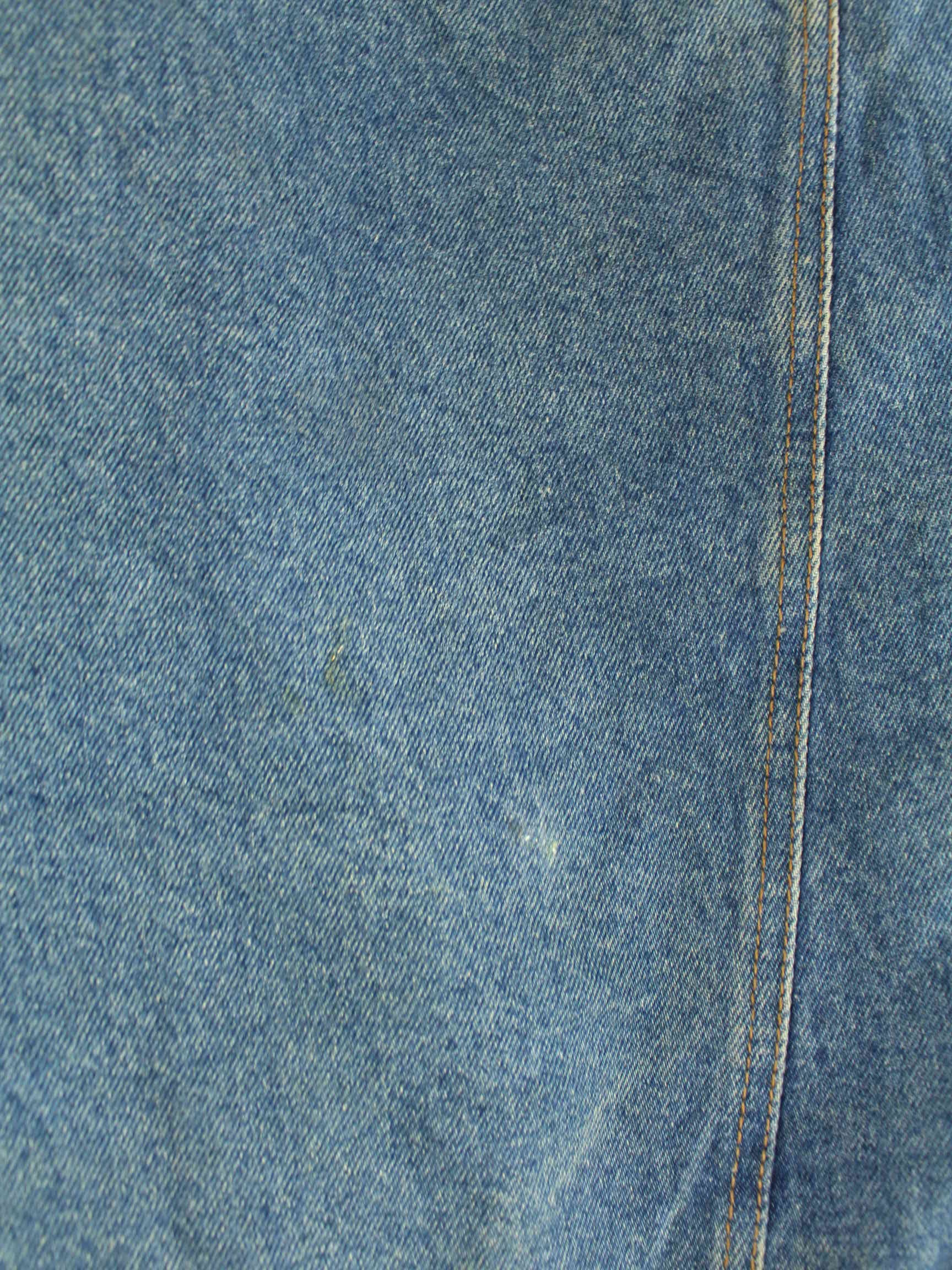 Vintage 80s Embroidered Jeans Jacke Blau L (detail image 5)