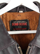 Vintage 90s Bomb Boogie Leder Jacke Braun XL (detail image 2)