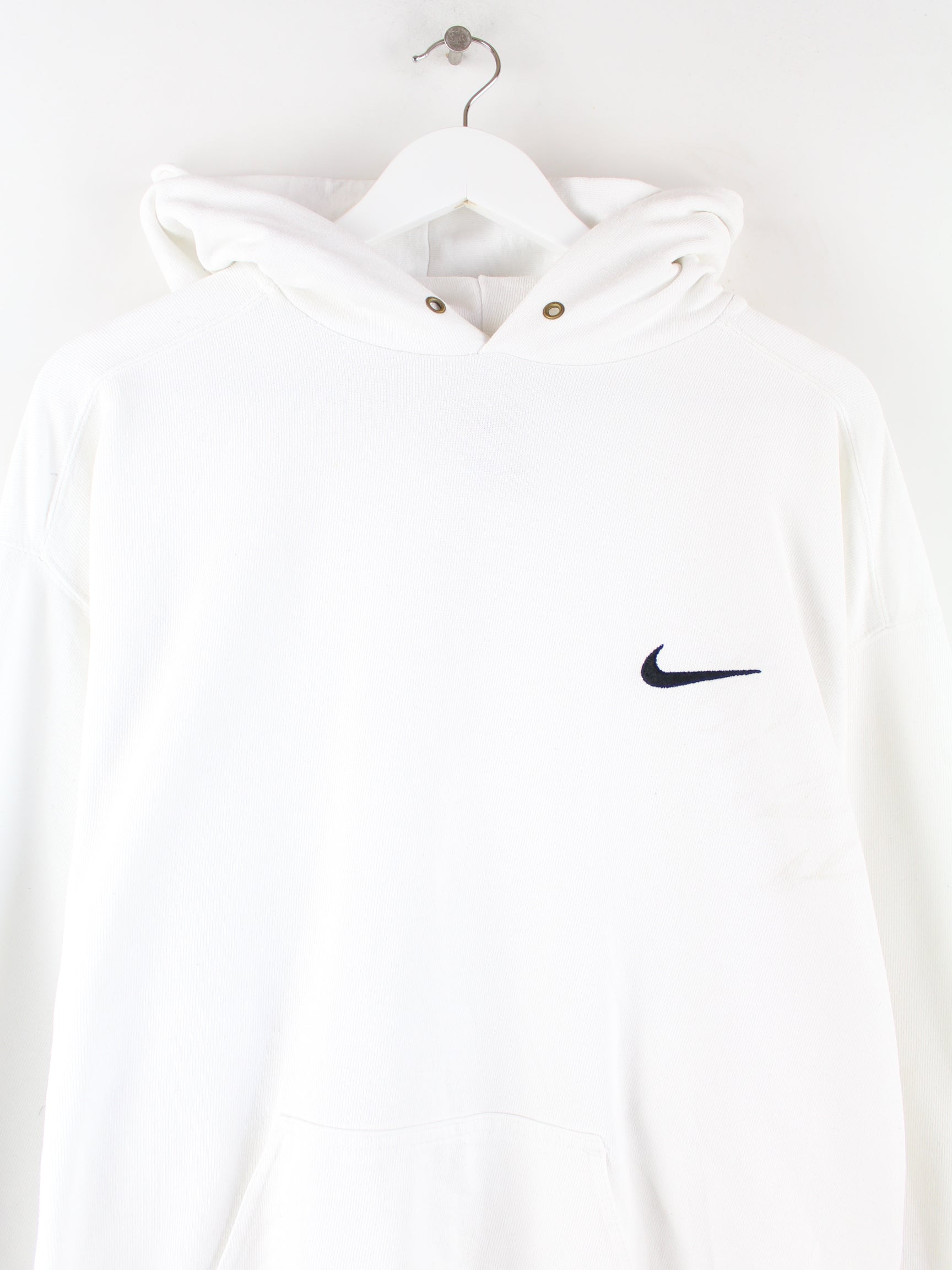 Nike 90s Vintage Swoosh Embroidered Hoodie White M – Peeces