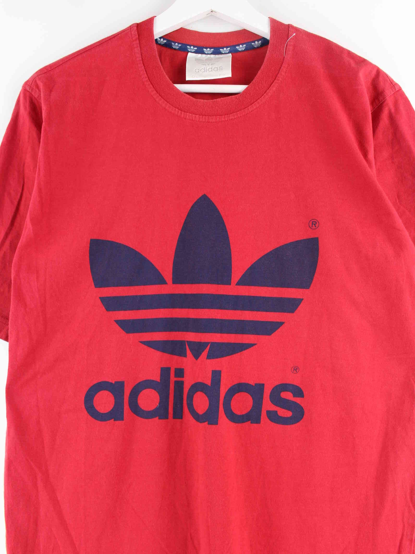 Adidas 80s Vintage Trefoil Print T-Shirt Rot M (detail image 1)
