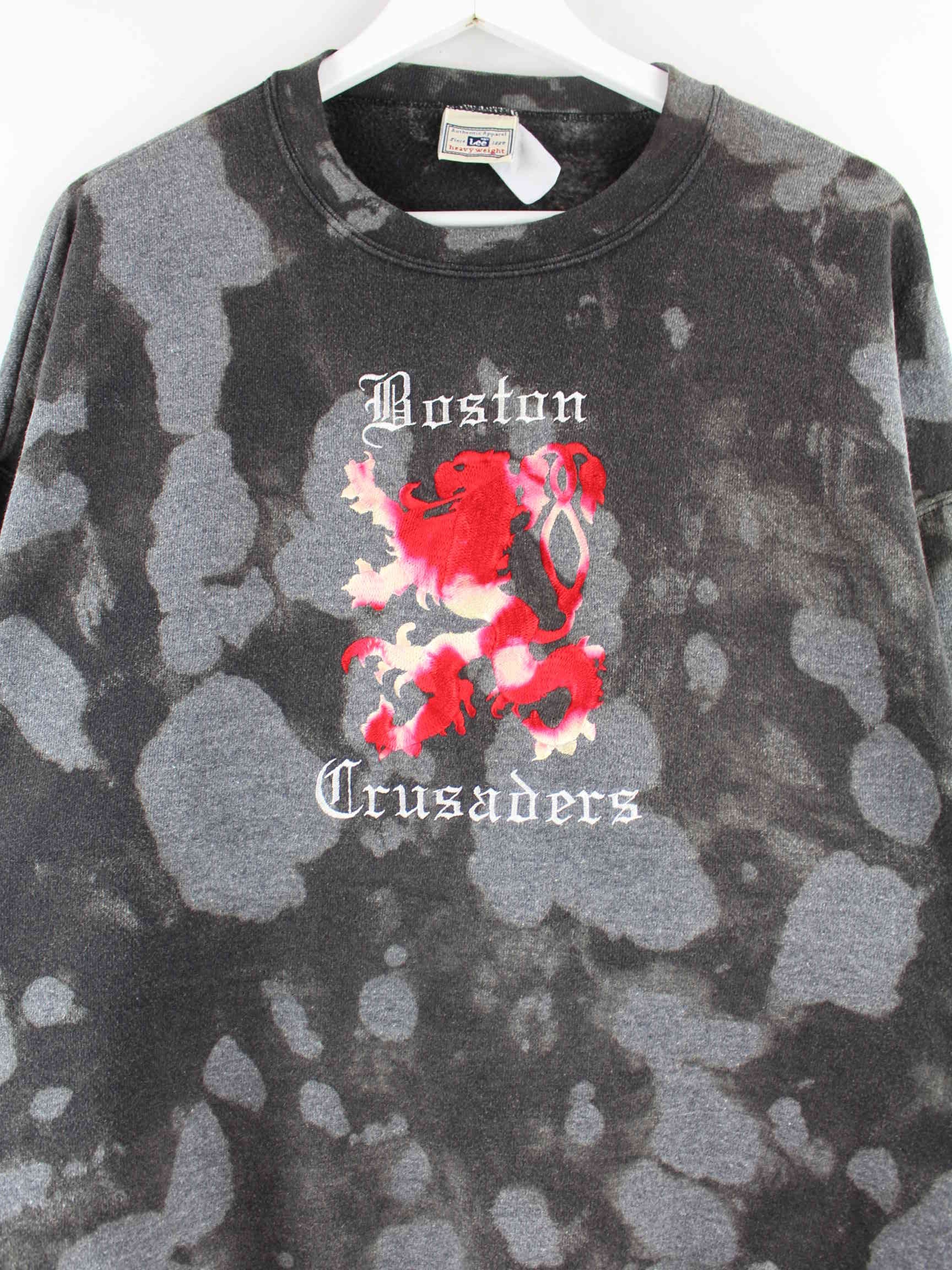 Lee 90s Vintage Heavyweight Embroidered Tie Dye Sweater Grau XL