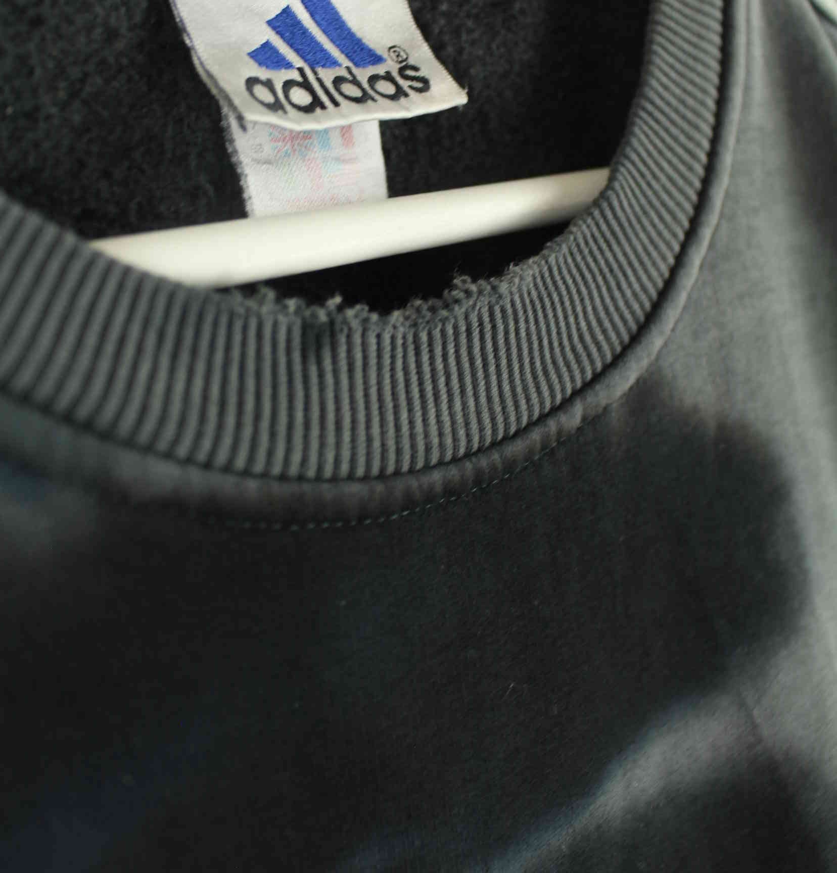 Adidas 90s Vintage Big Logo Embroidered Tie Dye Sweater Grau M (detail image 3)