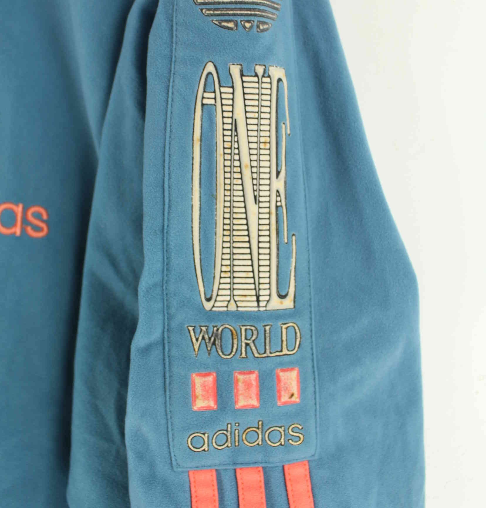 Adidas 80s Vintage One World Velours Trainingsjacke Blau M (detail image 10)