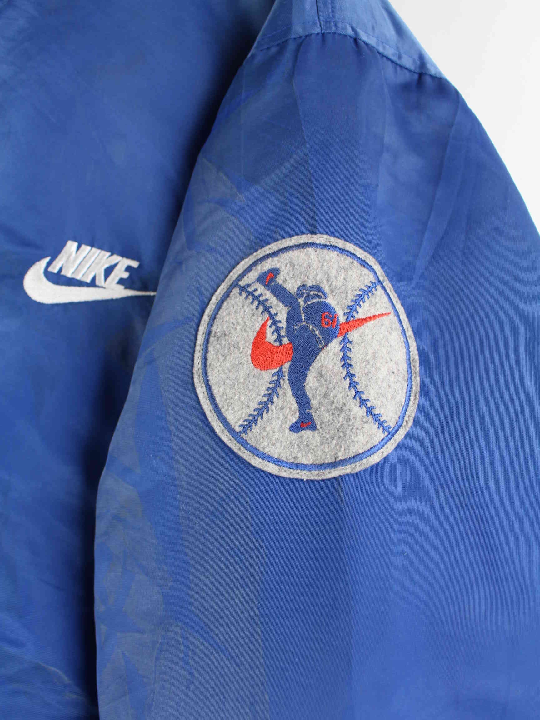 Nike 90s Vintage Spellout Embroidered Bomber College Jacke Blau XL (detail image 3)