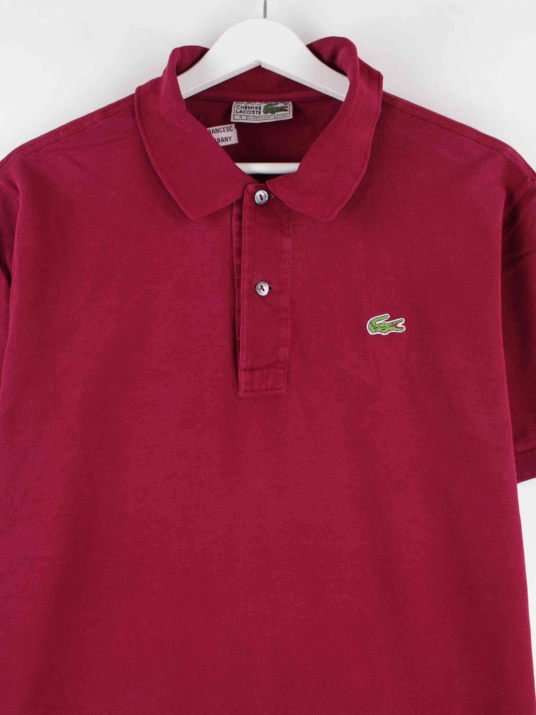 Lacoste 90s Vintage Basic Polo Rot M (detail image 1)