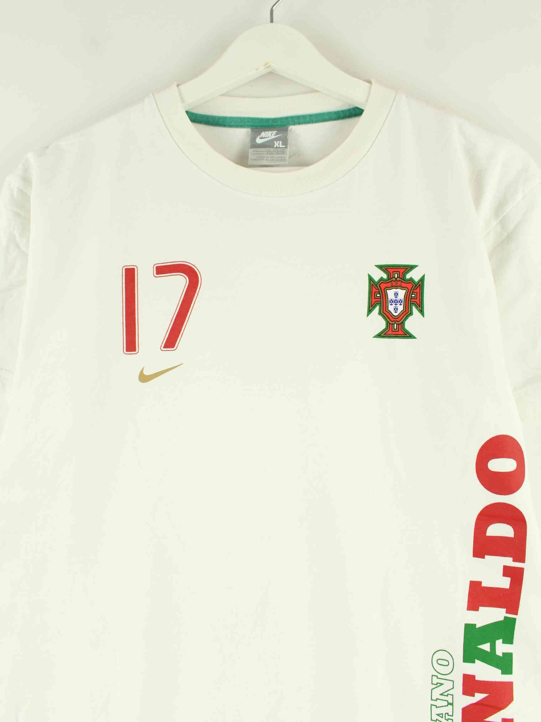 Nike 00s Portugal Cristiano Ronaldo #17 T-Shirt Weiß XS (detail image 1)