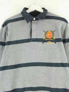 Vintage Embroidered Langarm Polo Grau L (detail image 1)