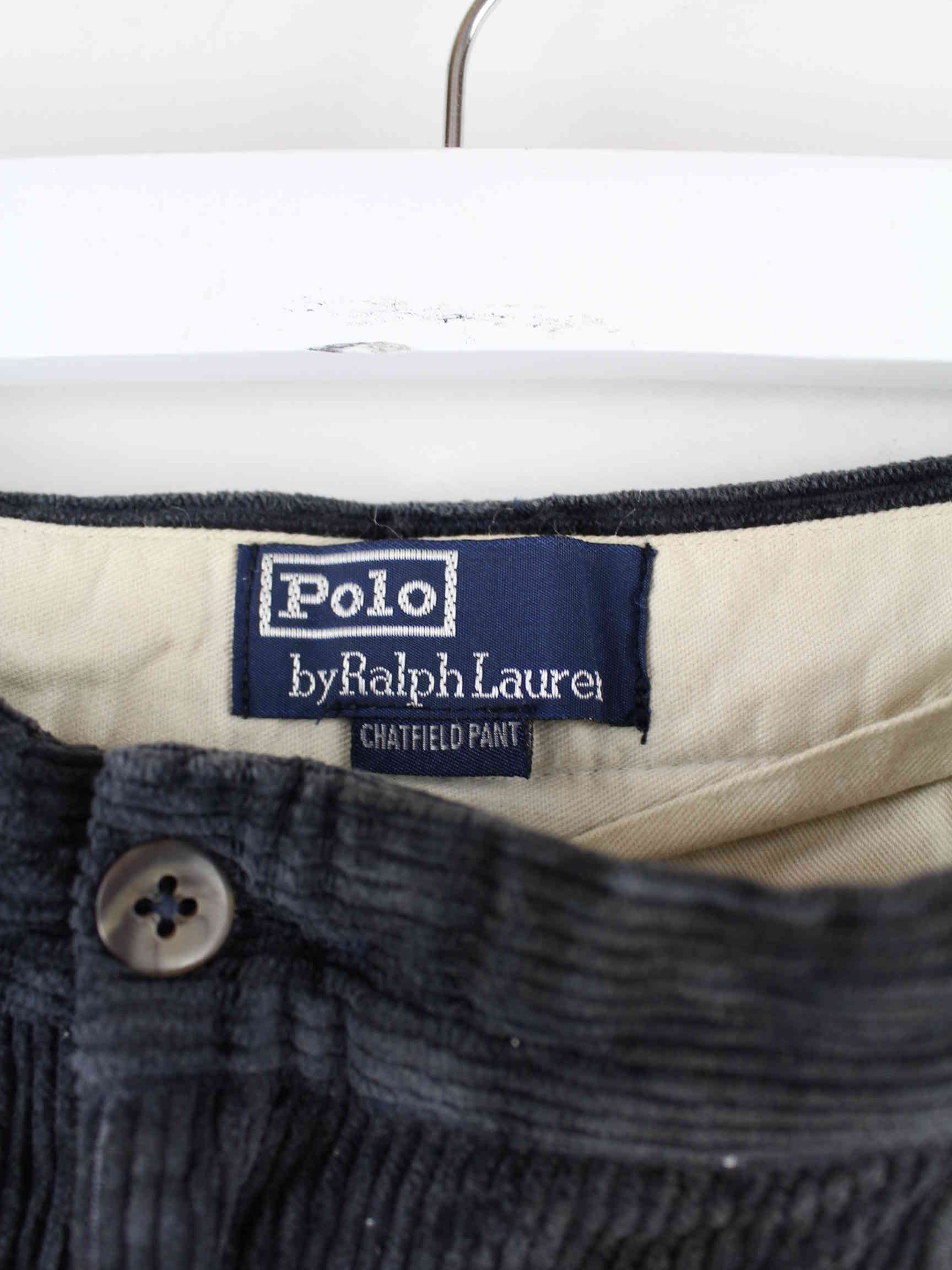 Ralph Lauren 90s Vintage Cord Hose Schwarz W30 L30 (detail image 3)
