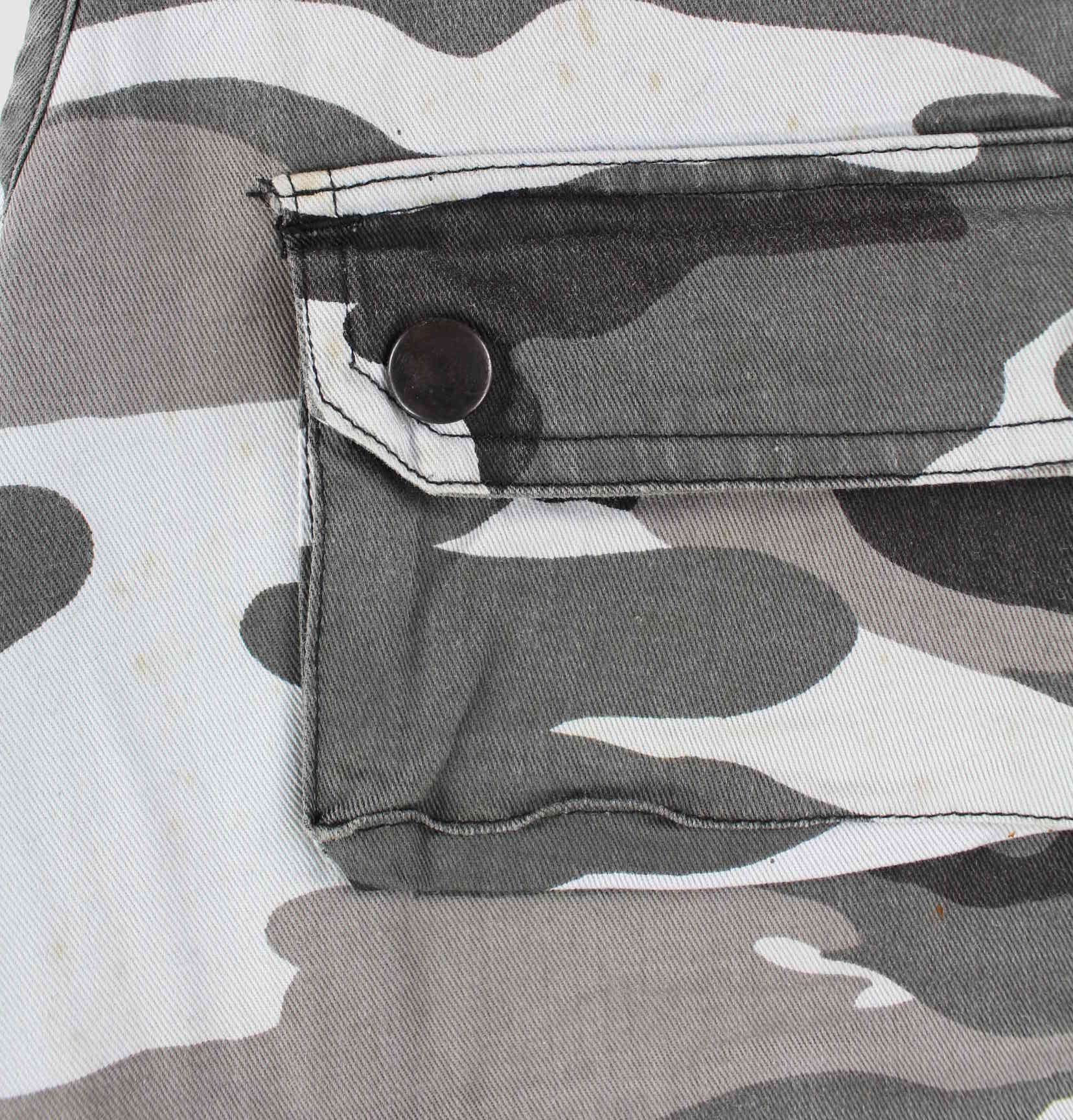 Vintage 90s Camouflage Workwear Weste Grau L (detail image 2)
