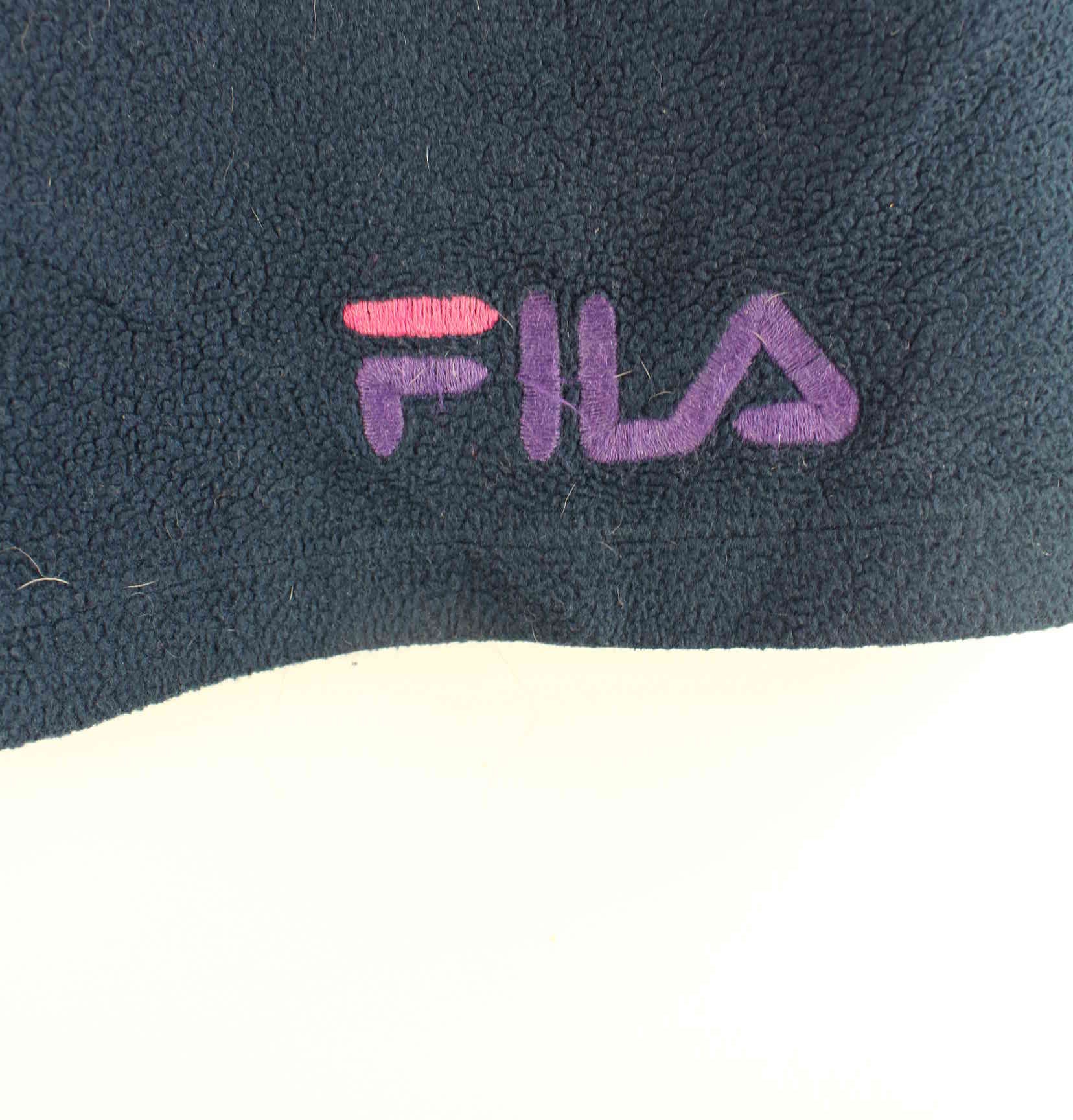 Fila Damen 90s Vintage Fleece Half Zip Sweater Blau M (detail image 2)