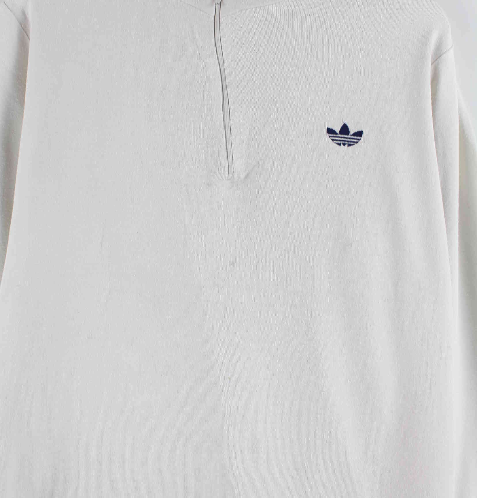 Adidas Damen 80s Vintage Half Zip Sweater Beige L (detail image 1)