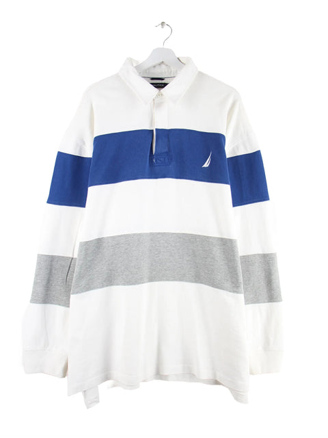 Nautica Langarm Polo Weiß 3XL