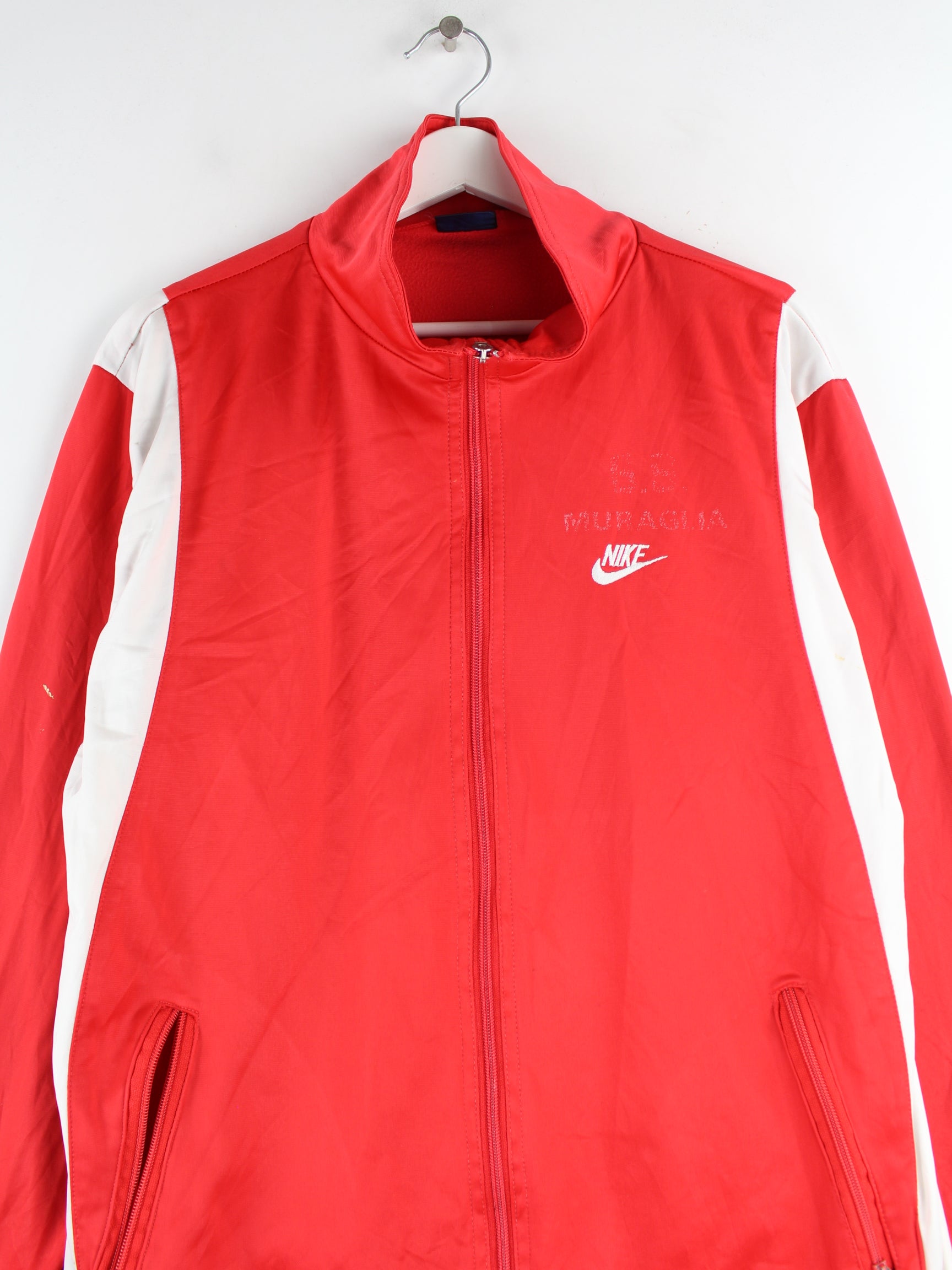 Nike 80s Vintage Print Track Jacket Red M Peeces