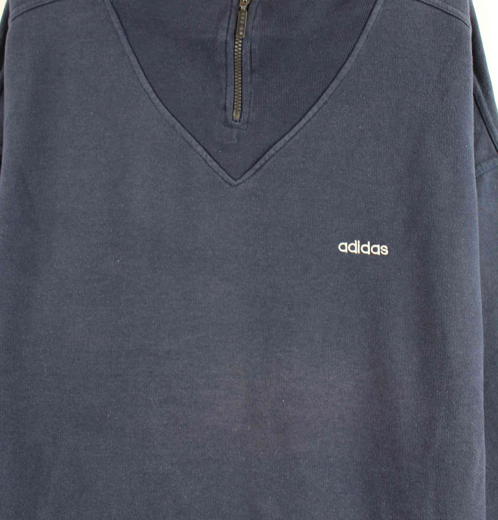 Adidas 90s Vintage Half Zip Sweater Blau XL (detail image 1)