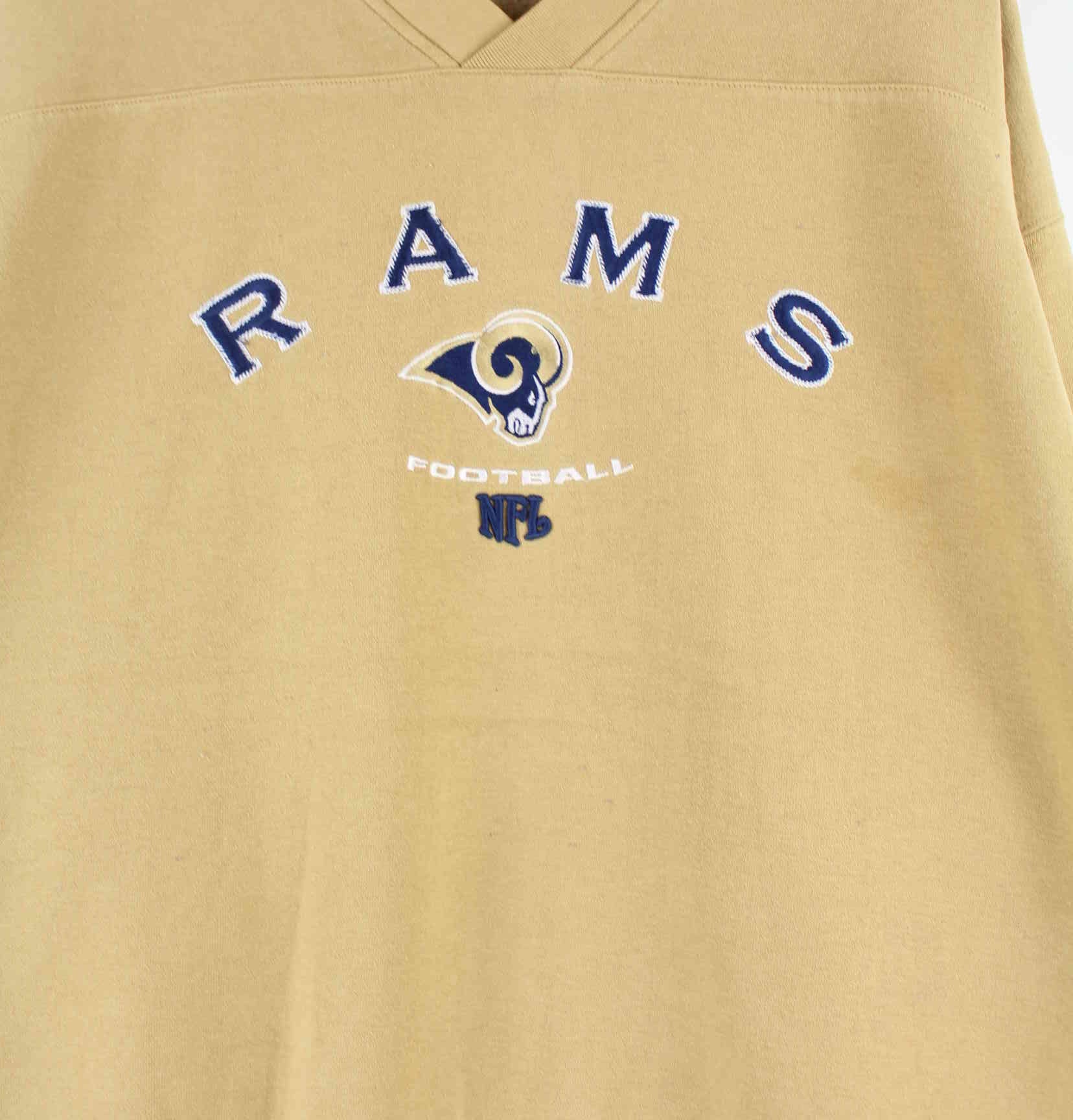 NFL Rams Embroidered V-Neck Sweater Beige XXL (detail image 1)
