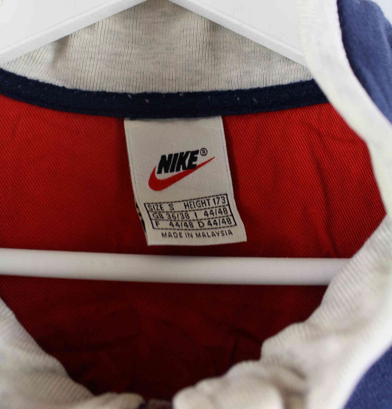 Nike 90s Vintage Big Swoosh Embroidered Sweatjacke Blau S (detail image 2)