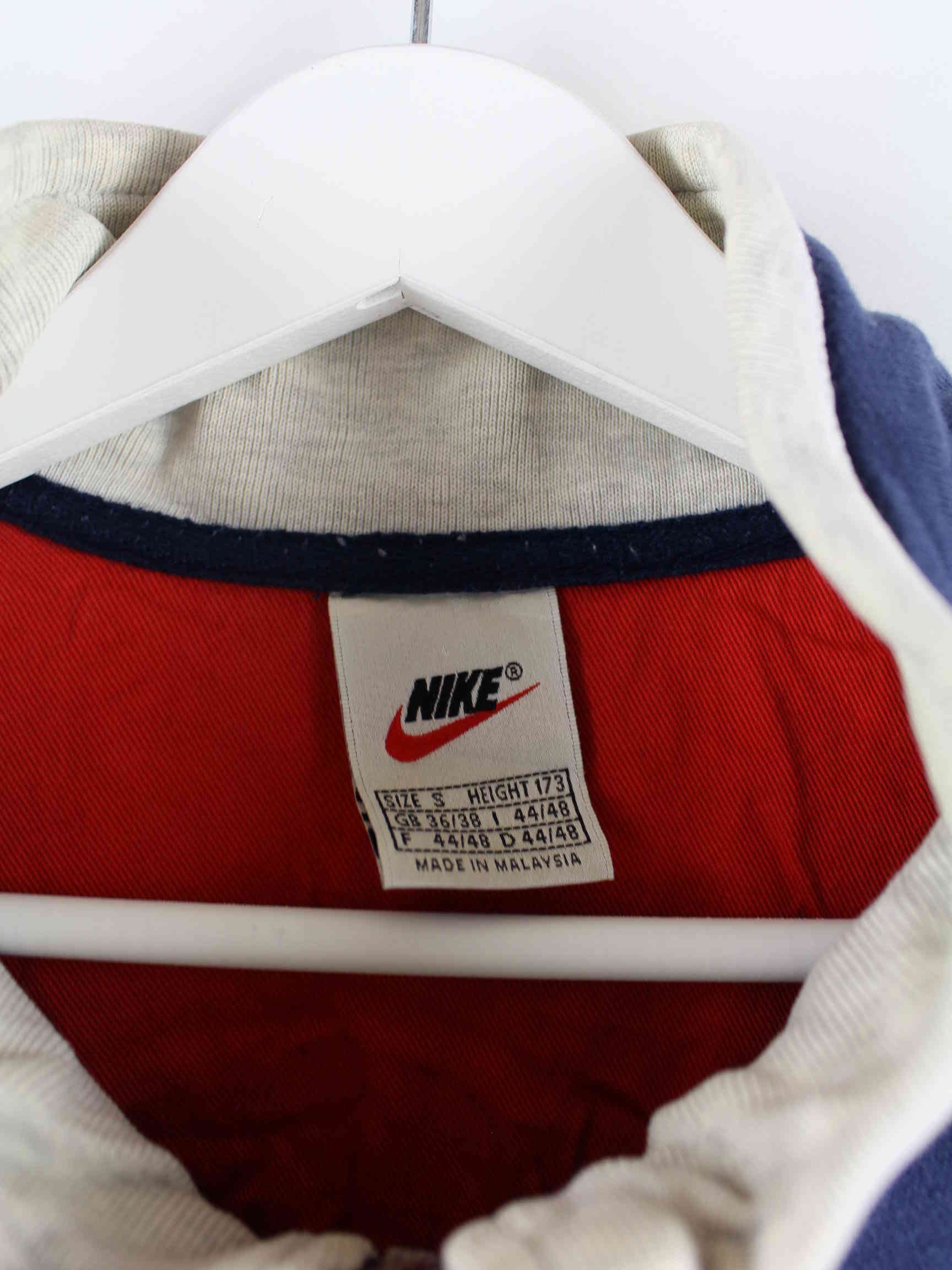 Nike 90s Vintage Big Swoosh Embroidered Sweatjacke Blau S (detail image 2)