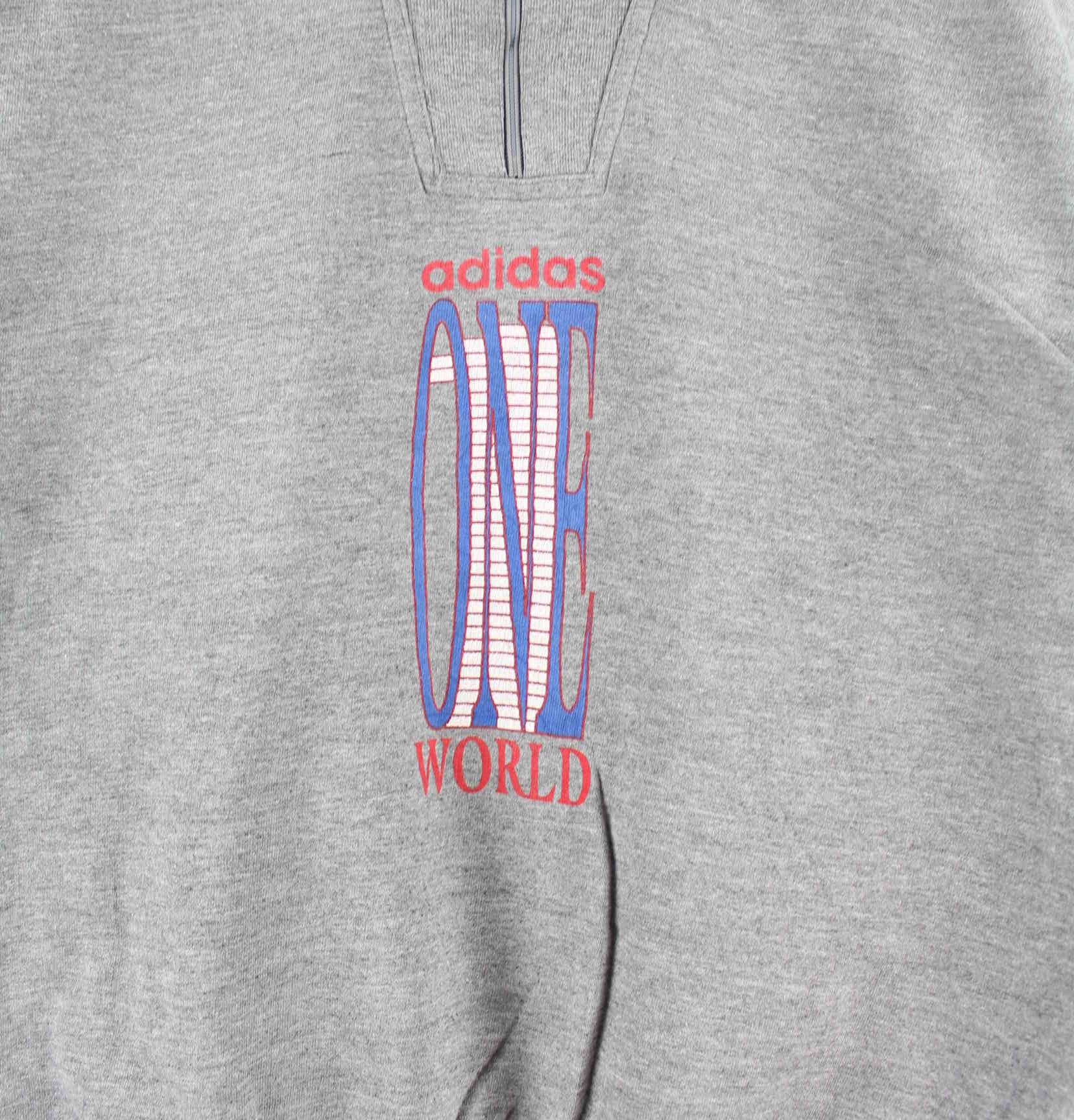 Adidas 80s Vintage One World Print Half Zip Sweater Grau M (detail image 1)
