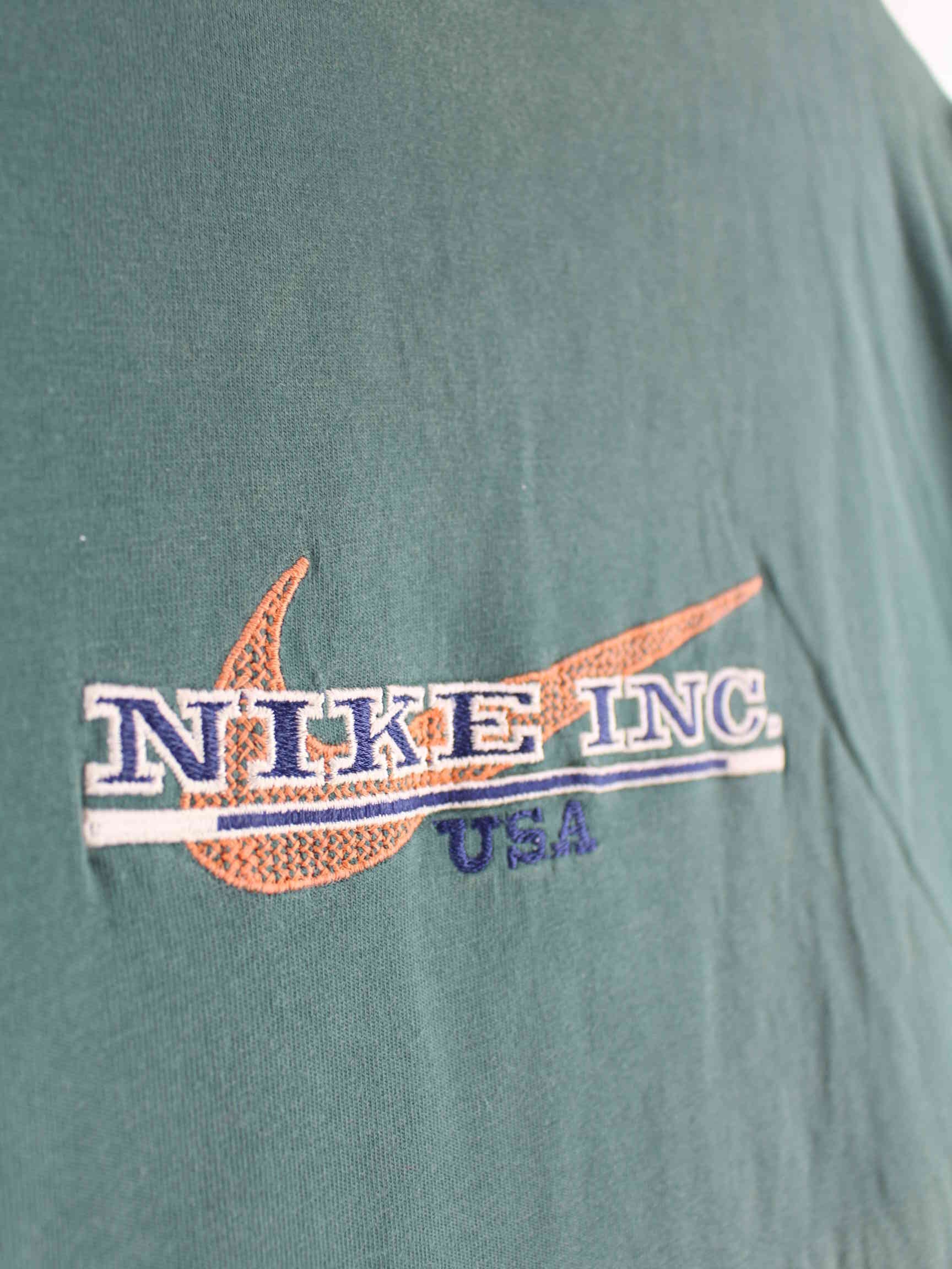 Nike 90s Vintage Embroidered Swoosh T-Shirt Grün M (detail image 2)