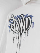 Vintage y2k Grafitti Embroidered Hoodie Weiß S (detail image 3)