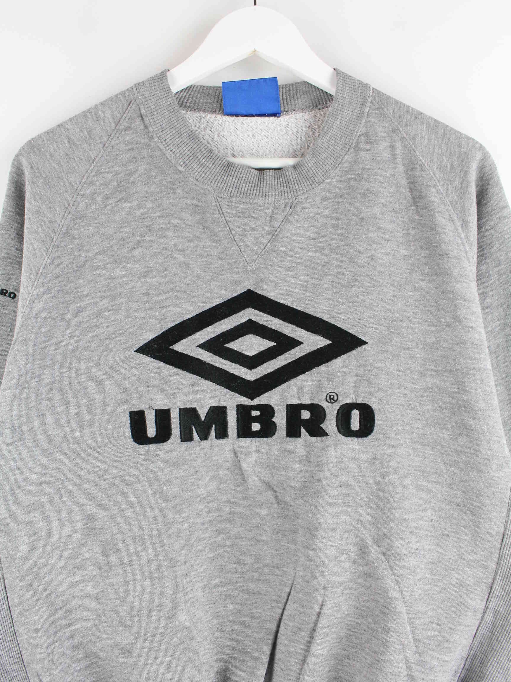 Umbro 90s Vintage Embroidered Sweater Gray L