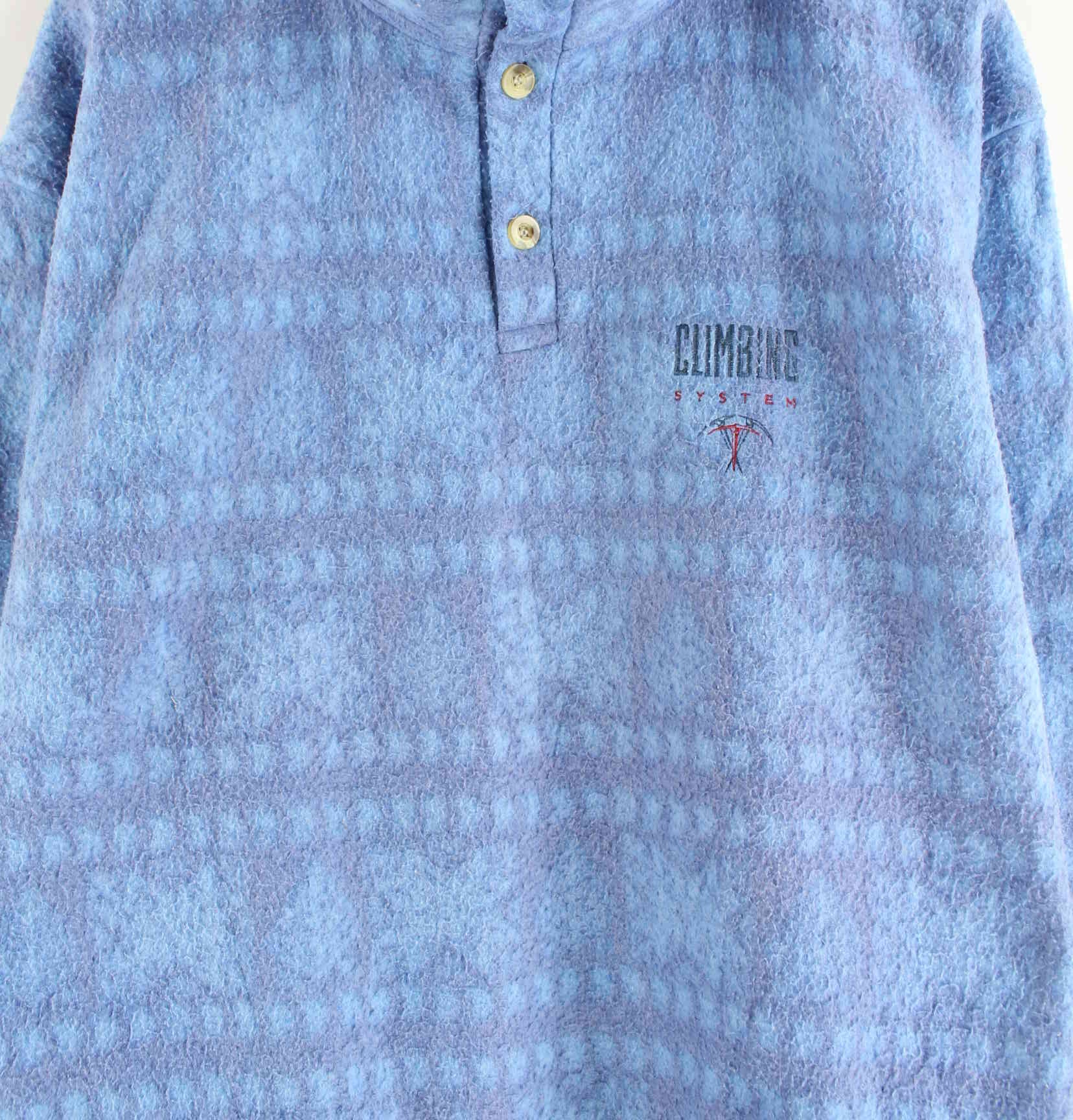 Vintage 90s Climbing Fleece Sweater Blau XL (detail image 1)