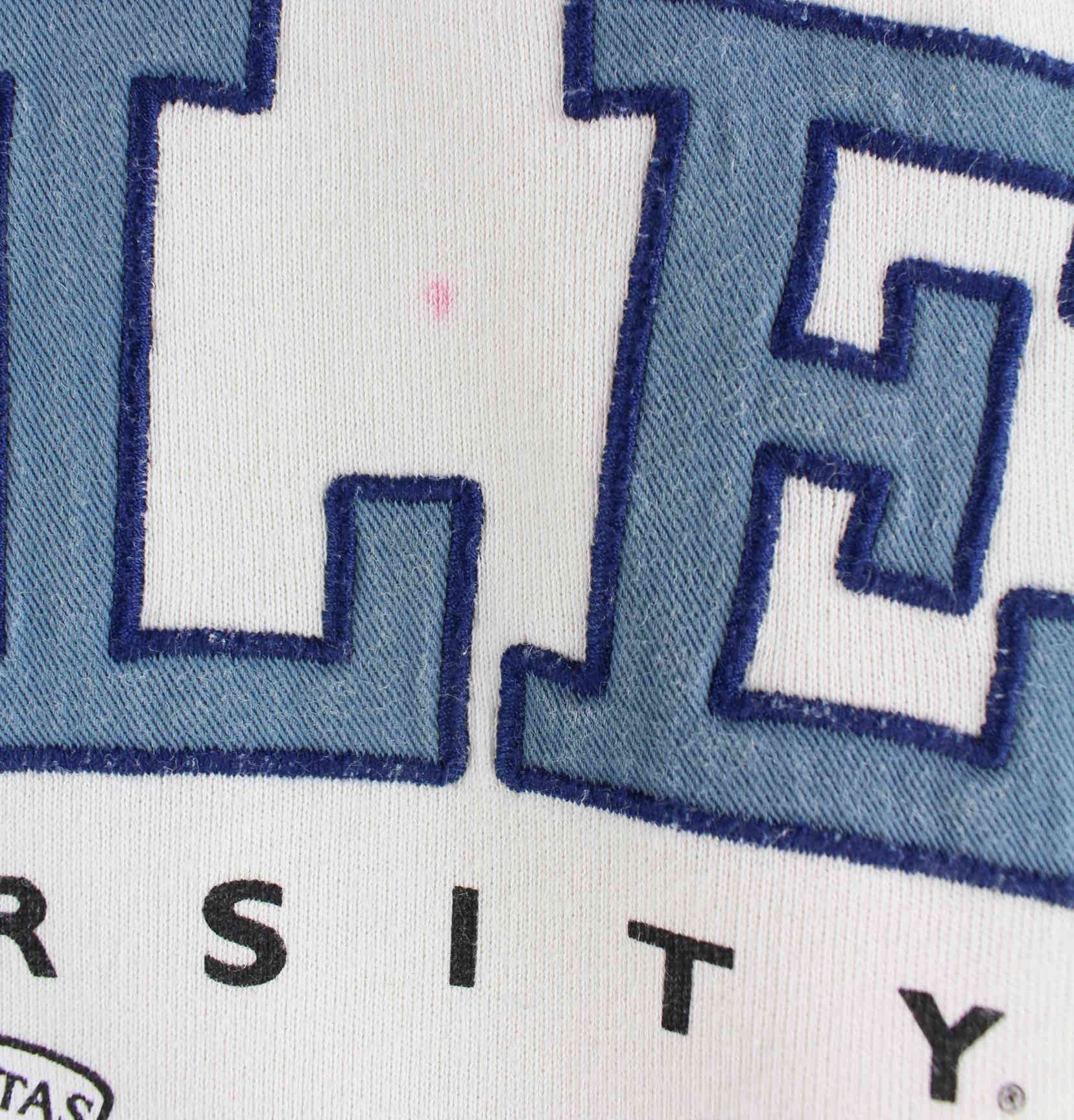 Vintage 90s Yale University Print Sweater Weiß XS (detail image 2)