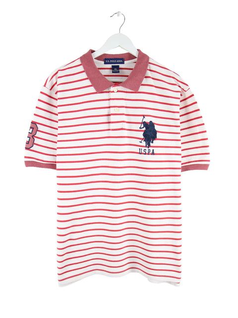 U.S. Polo ASSN. Big Logo Stripe Polo Rot XL