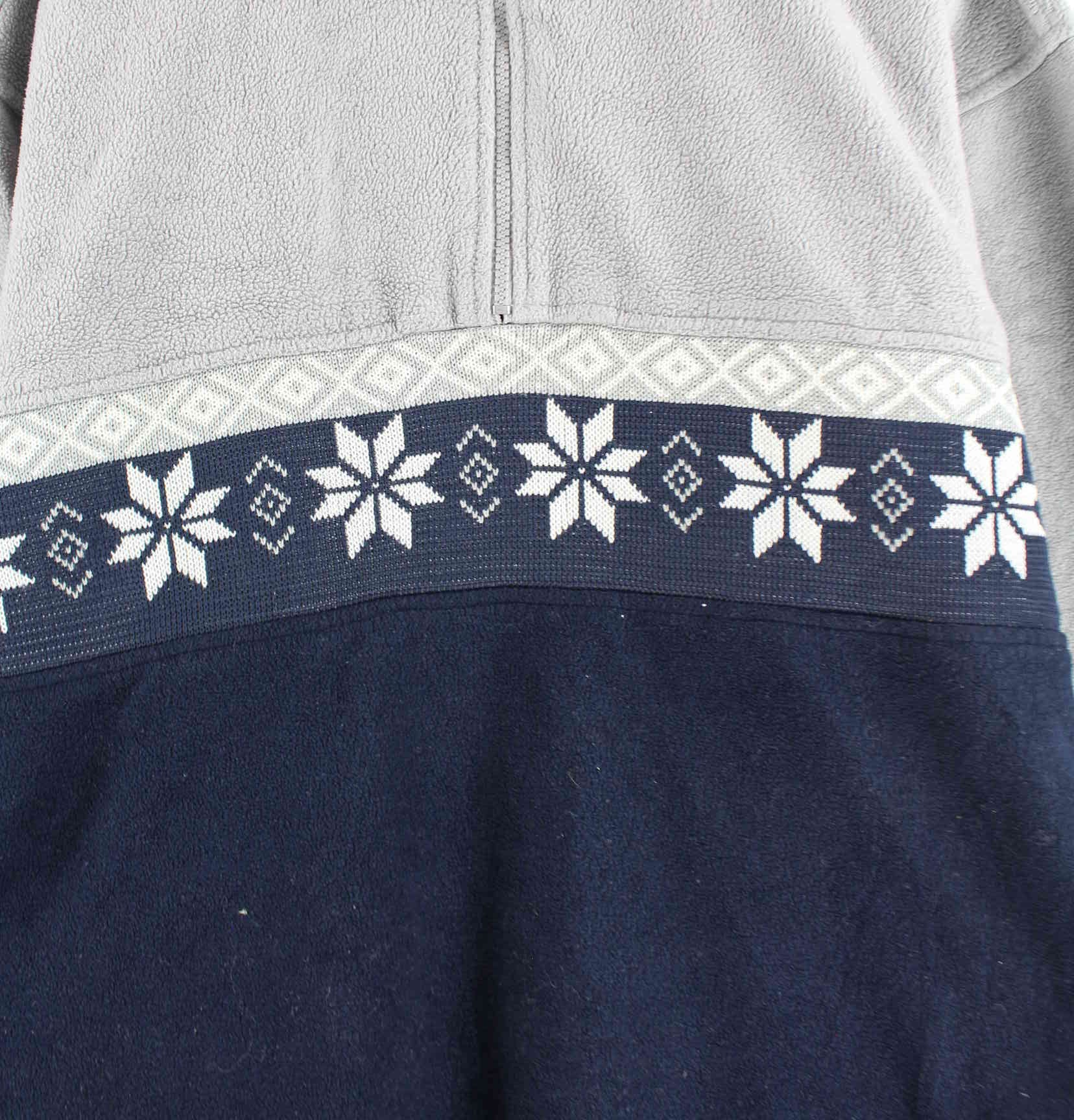 Vintage 90s Fleece Half Zip Sweater Grau L (detail image 1)