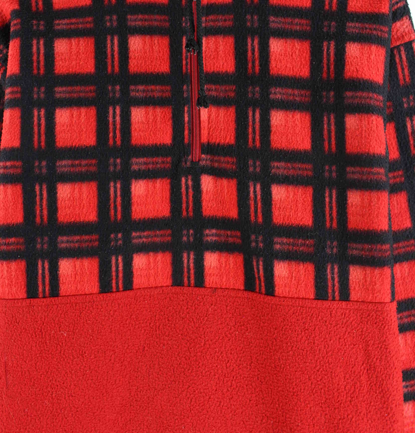 Vintage Damen y2k Fleece Half Zip Sweater Rot S (detail image 1)