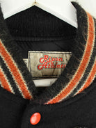 Vintage 80s Vintage Basketball Embroidered Leder College Jacke Schwarz L (detail image 2)