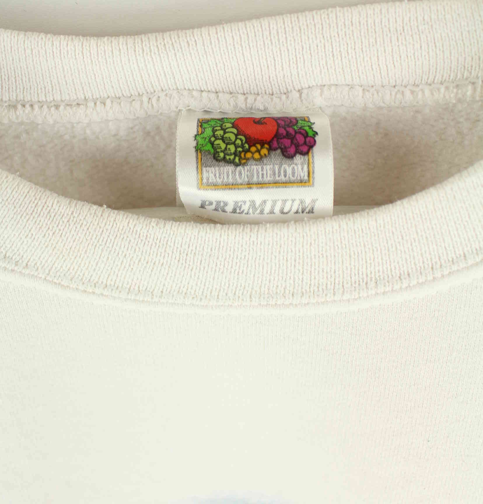 Fruit of the Loom 90s Vintage Print Sweater Weiß S (detail image 2)