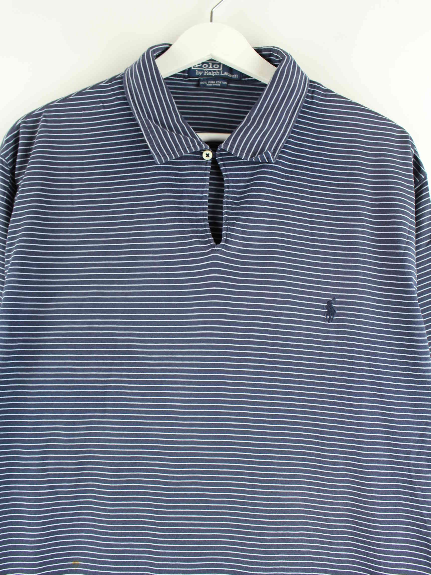 Ralph Lauren 90s Vintage Polo T-Shirt Blau XL (detail image 1)